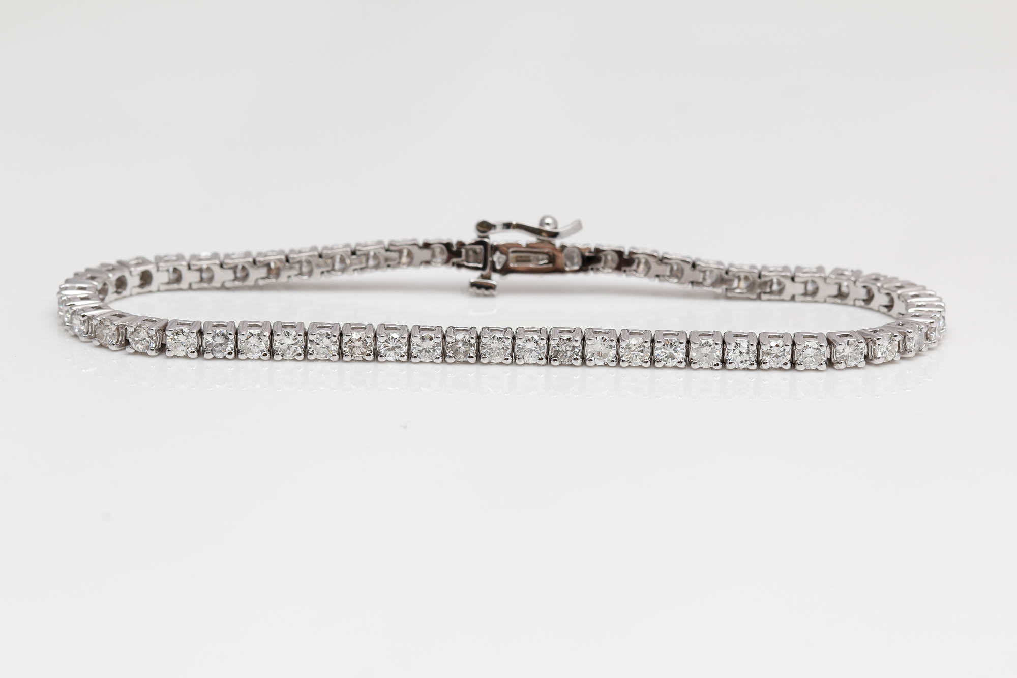 14K White Gold 4.33 CTW Diamond Bracelet