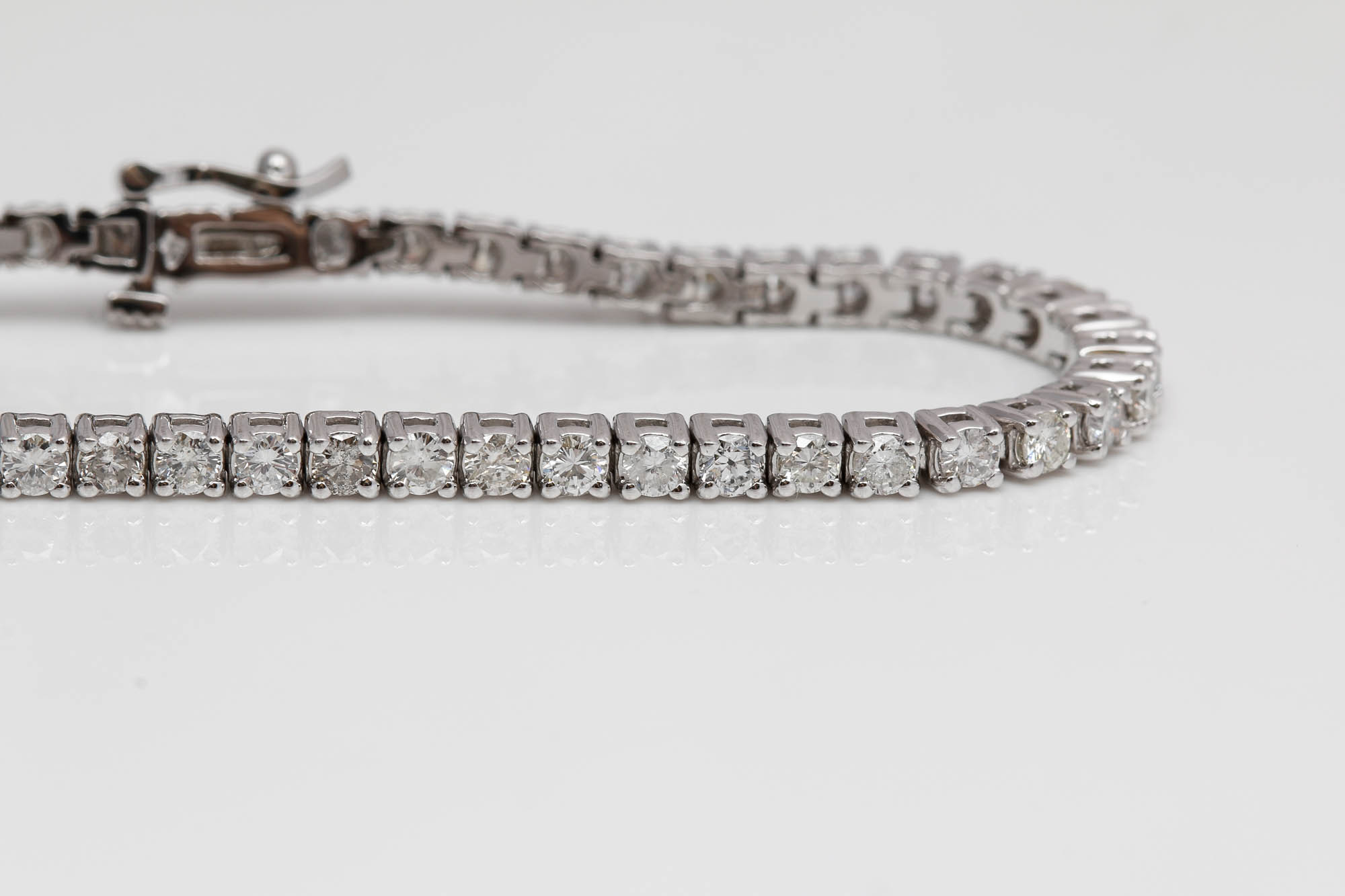 14K White Gold 4.33 CTW Diamond Bracelet