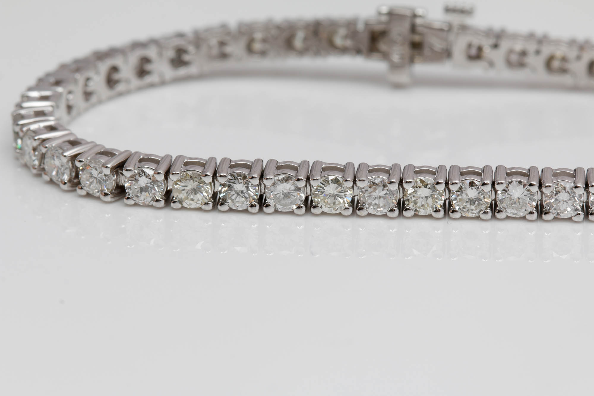 14K White Gold 7.12 CTW Diamond Bracelet