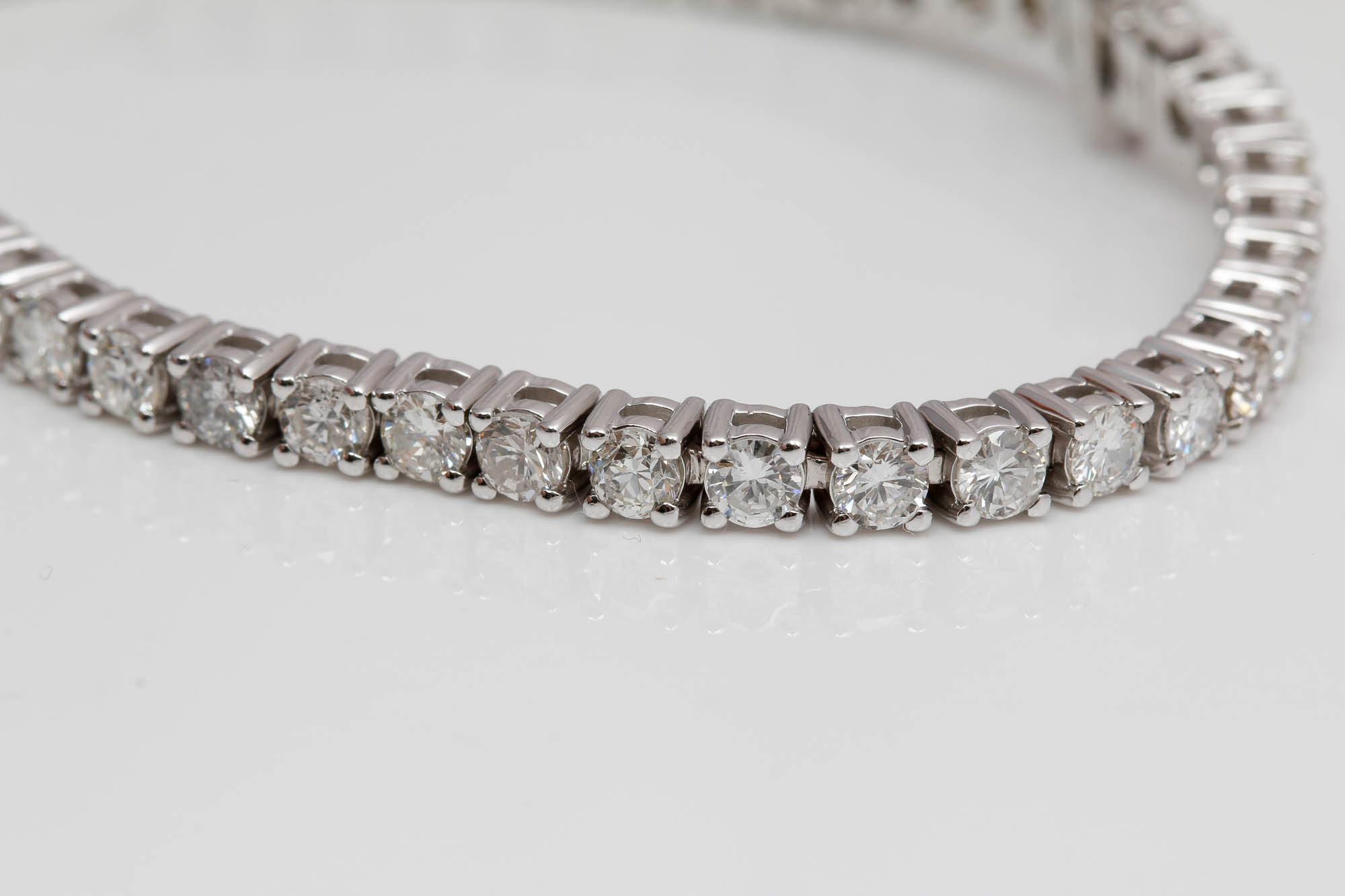 14K White Gold 7.12 CTW Diamond Bracelet