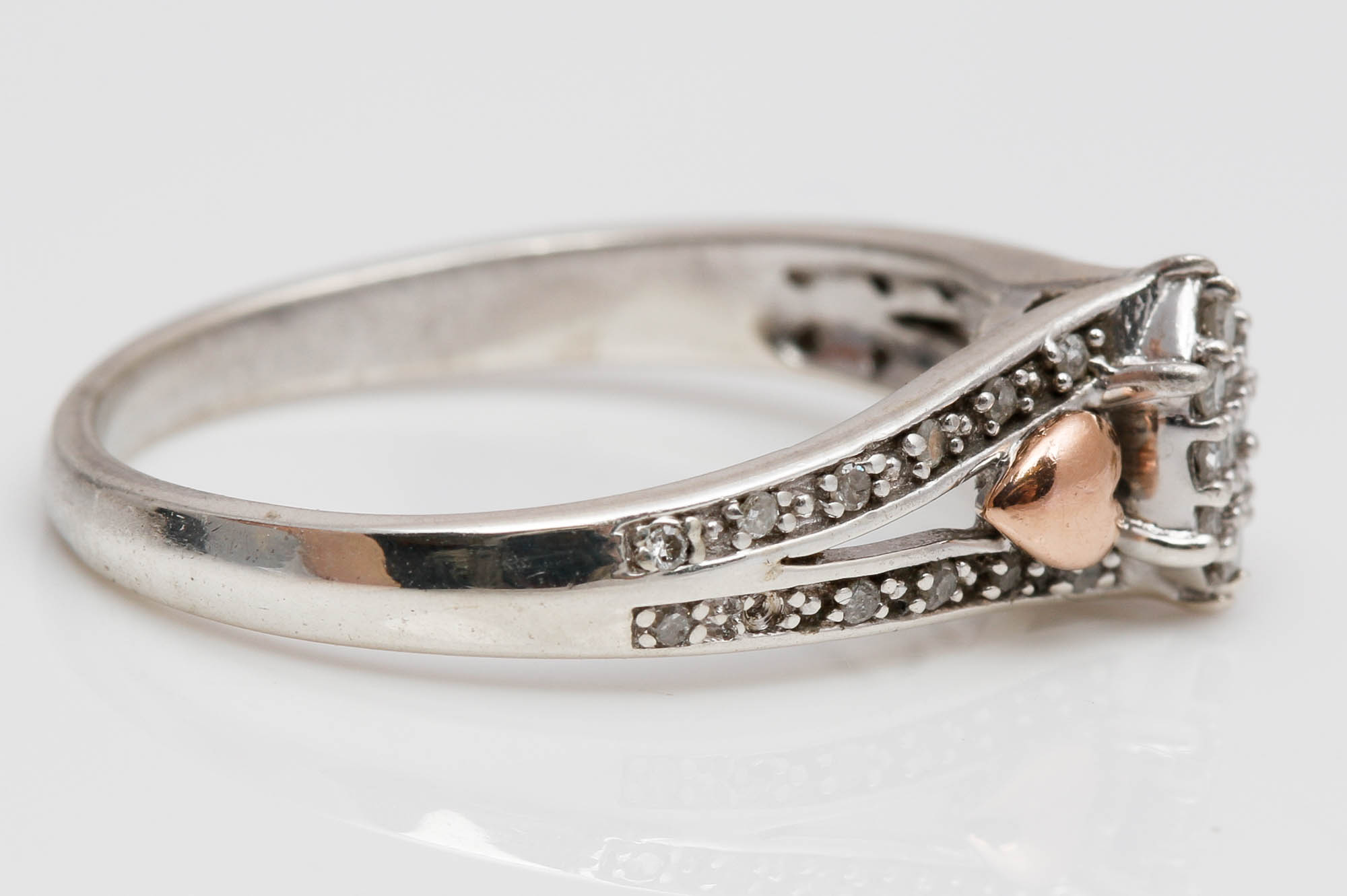 Sterling Silver Vermeil Accented Diamond Rings and Bracelet