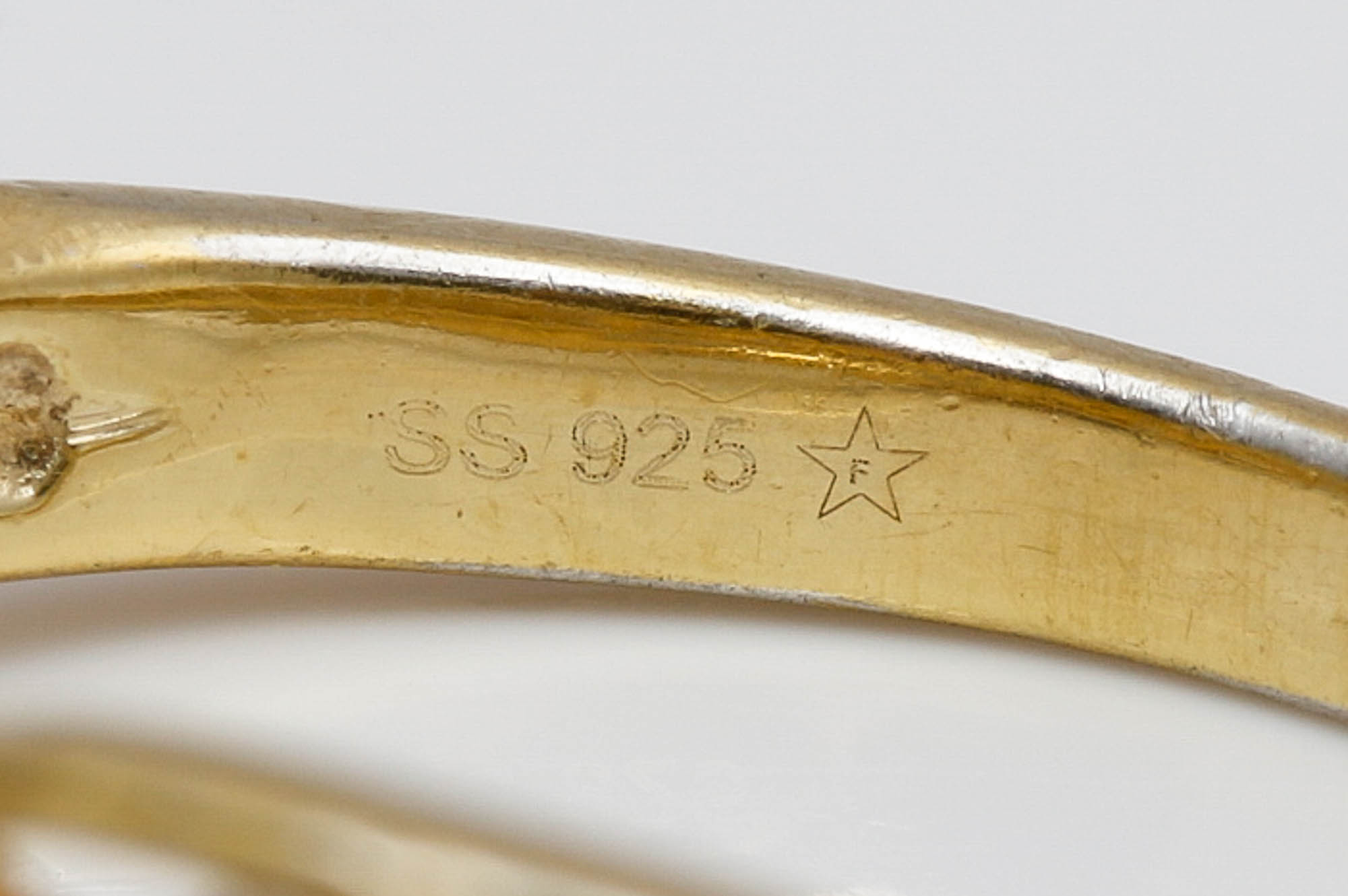 Sterling Silver Vermeil Accented Diamond Rings and Bracelet