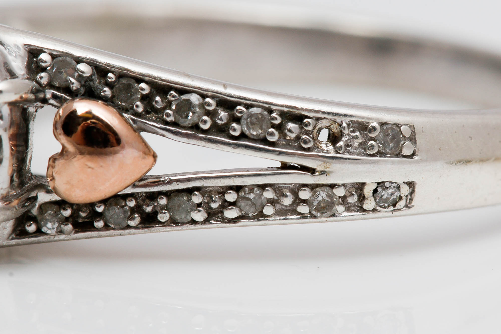 Sterling Silver Vermeil Accented Diamond Rings and Bracelet