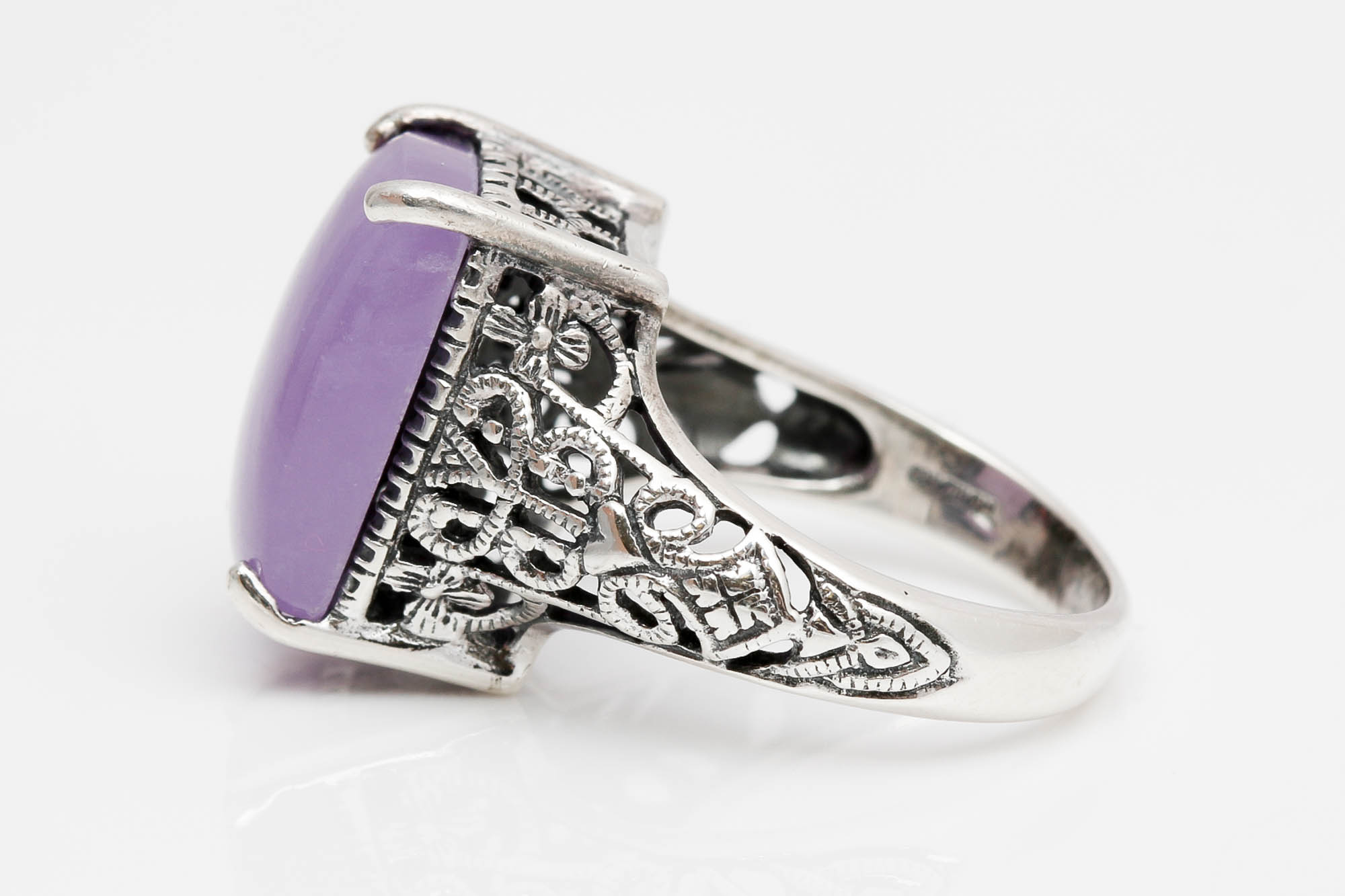 Sterling Silver Lavender Jadeite Ring