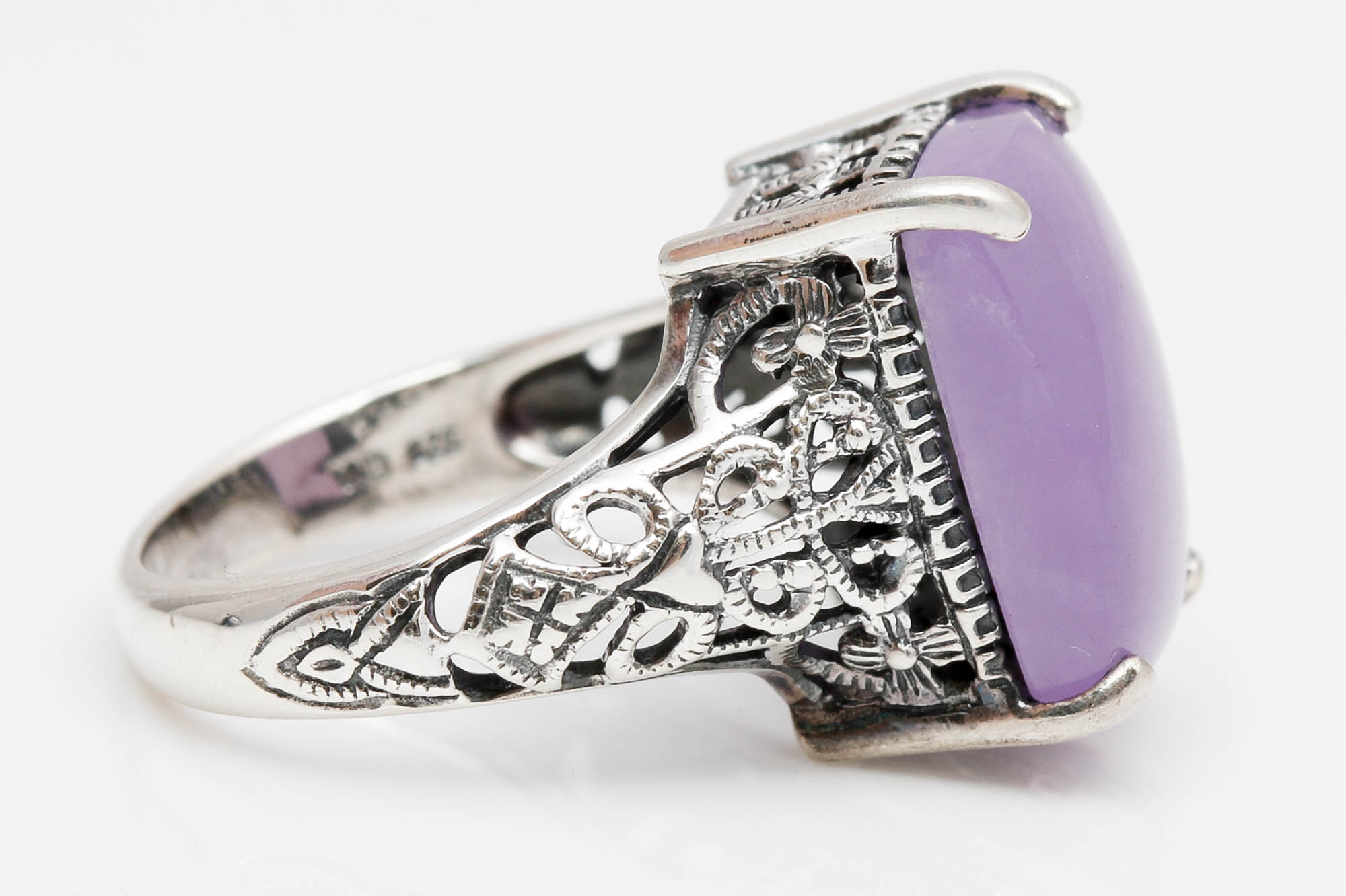 Sterling Silver Lavender Jadeite Ring