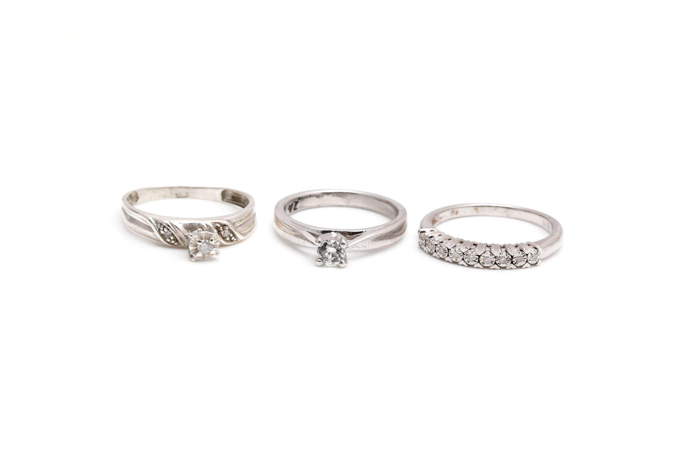 Sterling Silver Diamond Rings