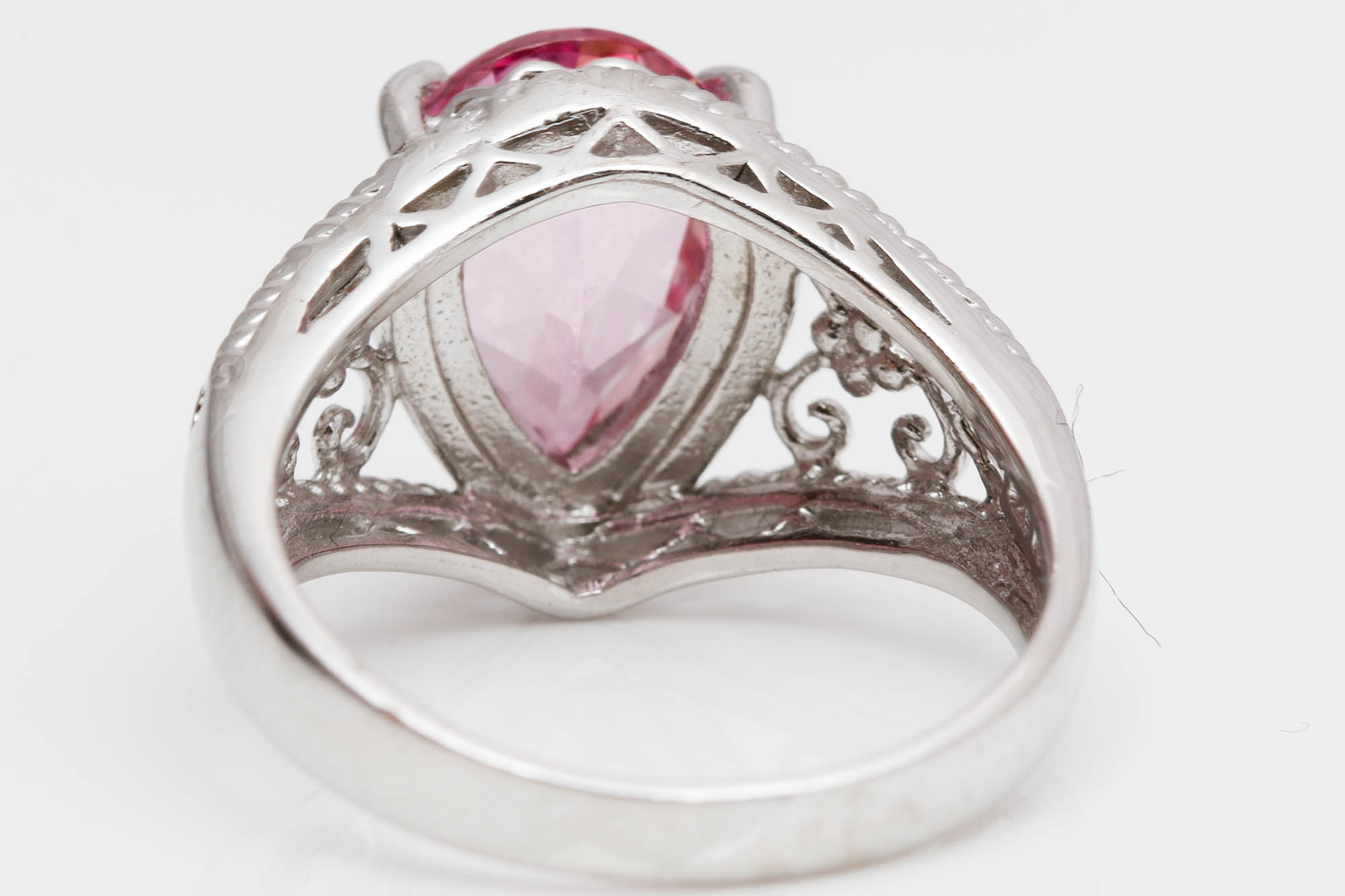 Sterling Silver Pink Topaz and Pink Cubic Zirconia Rings