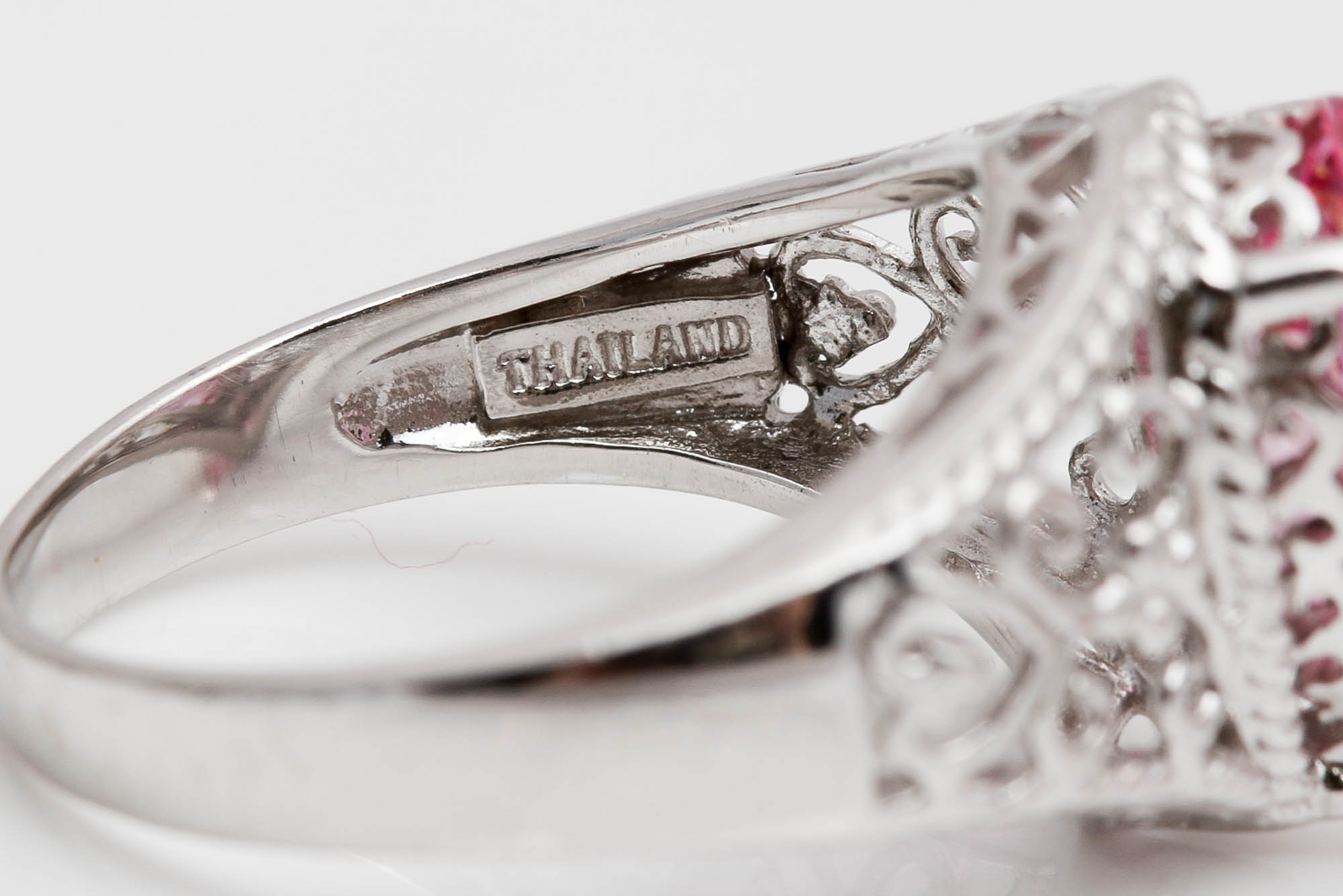 Sterling Silver Pink Topaz and Pink Cubic Zirconia Rings