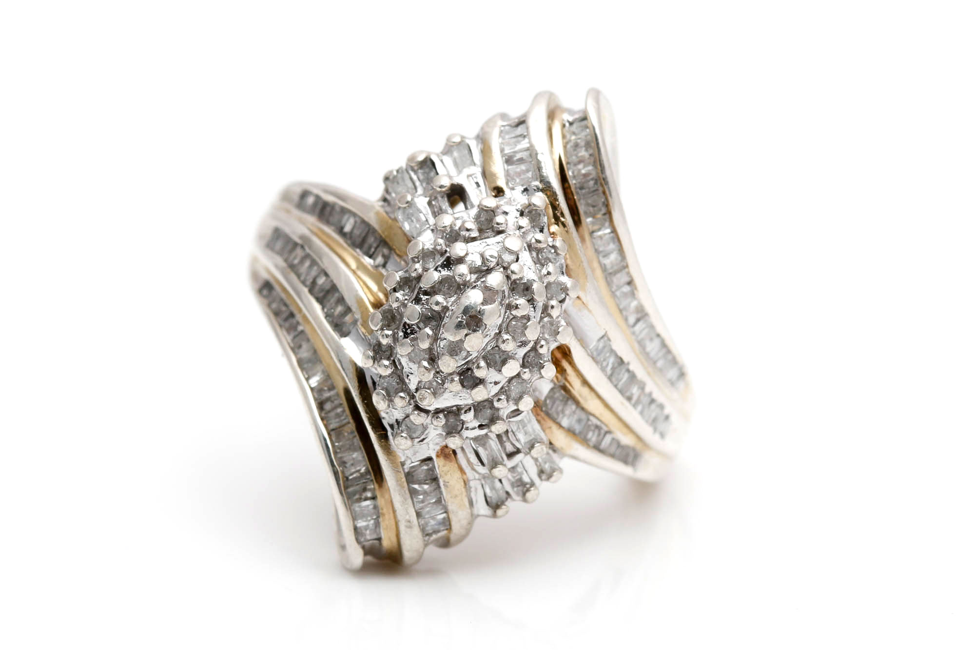 Sterling Silver Vermeil Diamond Ring