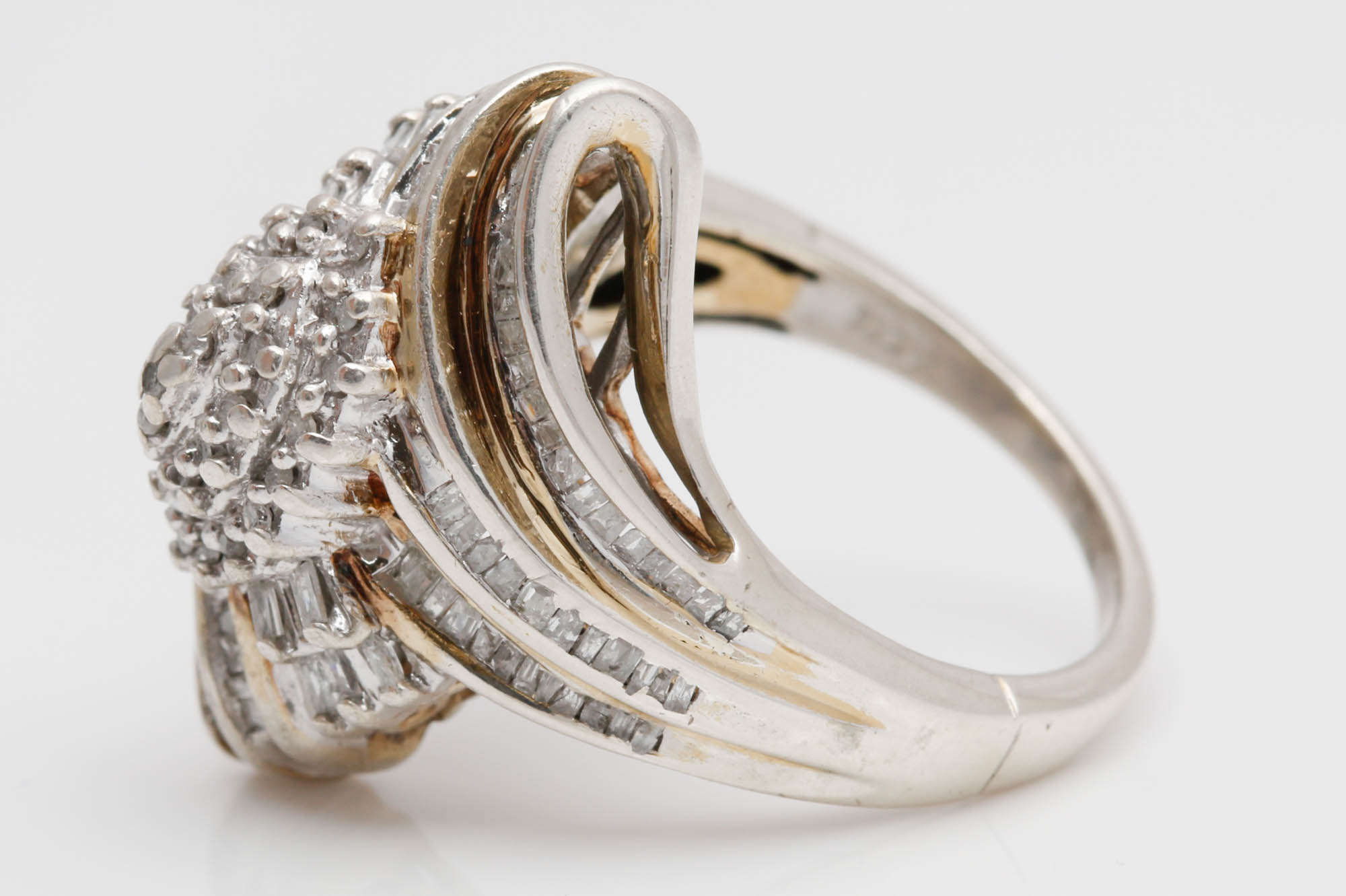 Sterling Silver Vermeil Diamond Ring