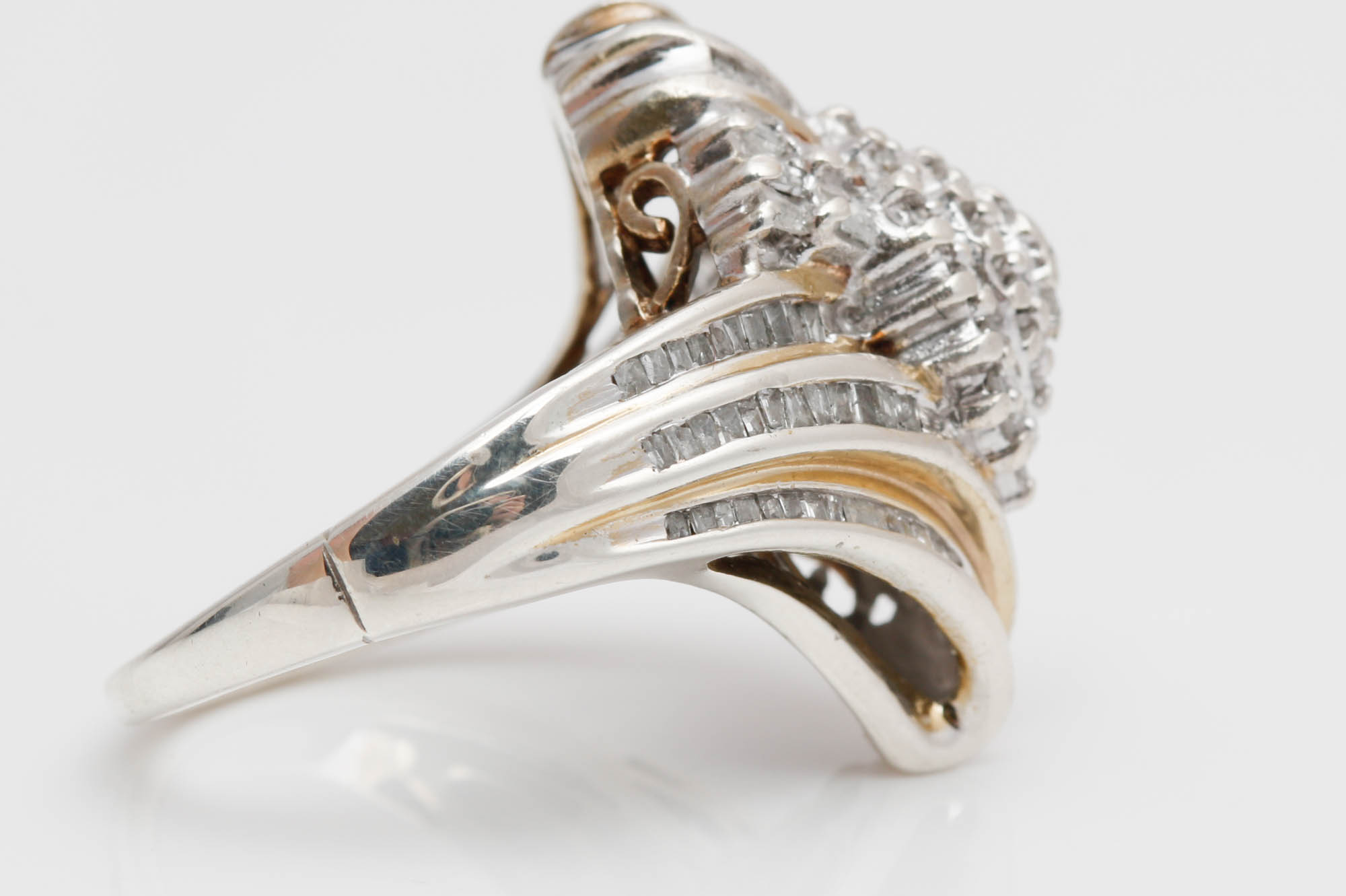 Sterling Silver Vermeil Diamond Ring