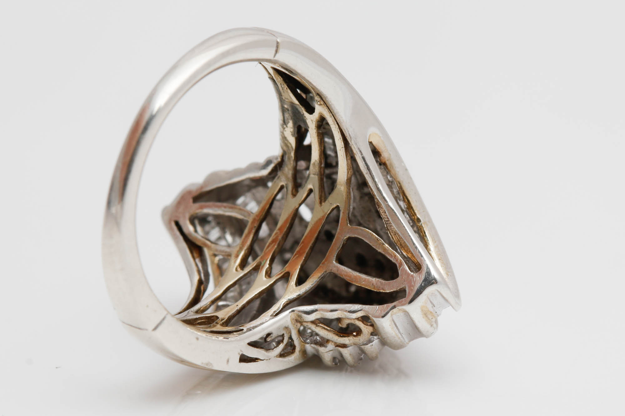 Sterling Silver Vermeil Diamond Ring