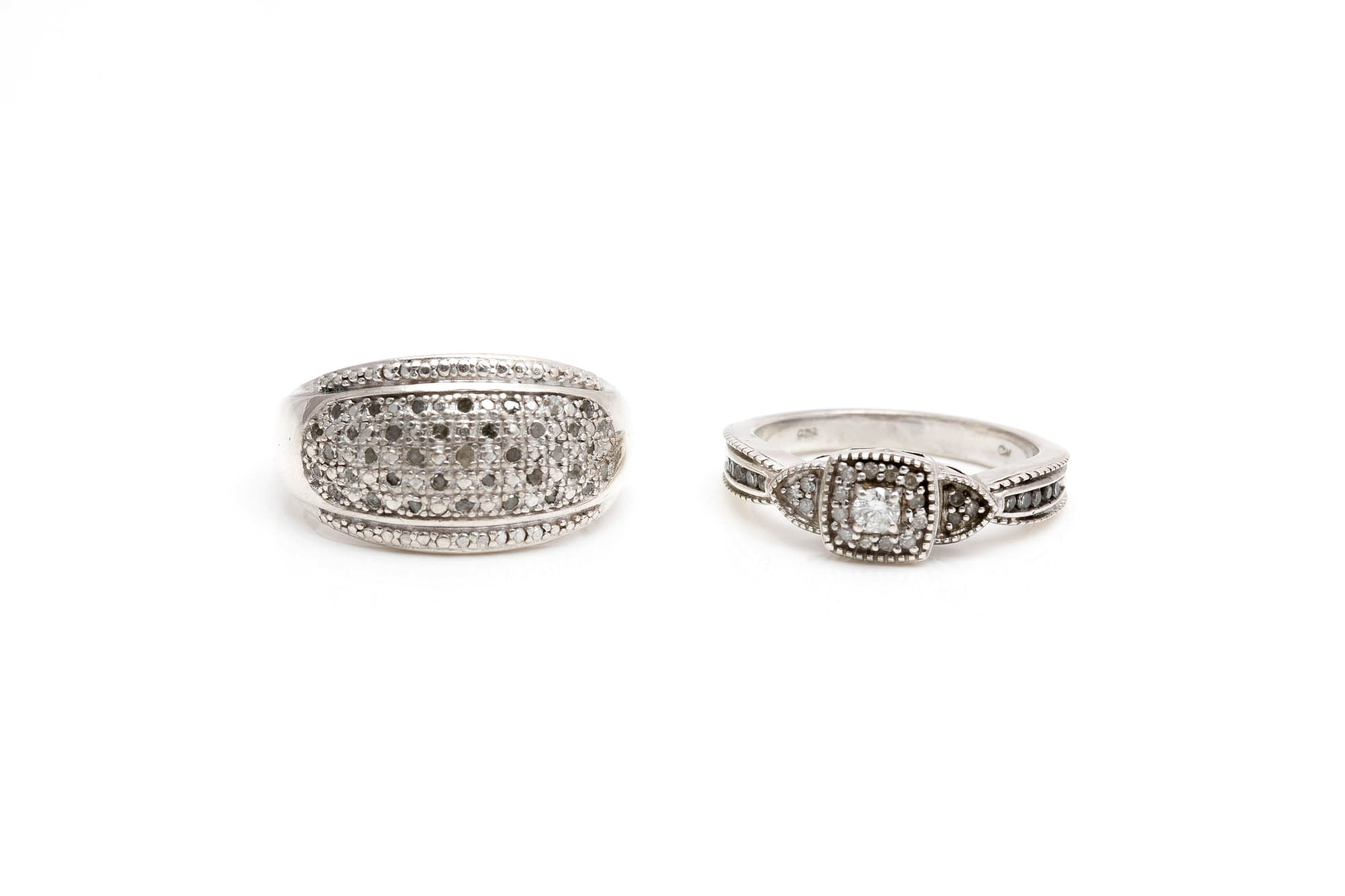 Sterling Silver Diamond Rings
