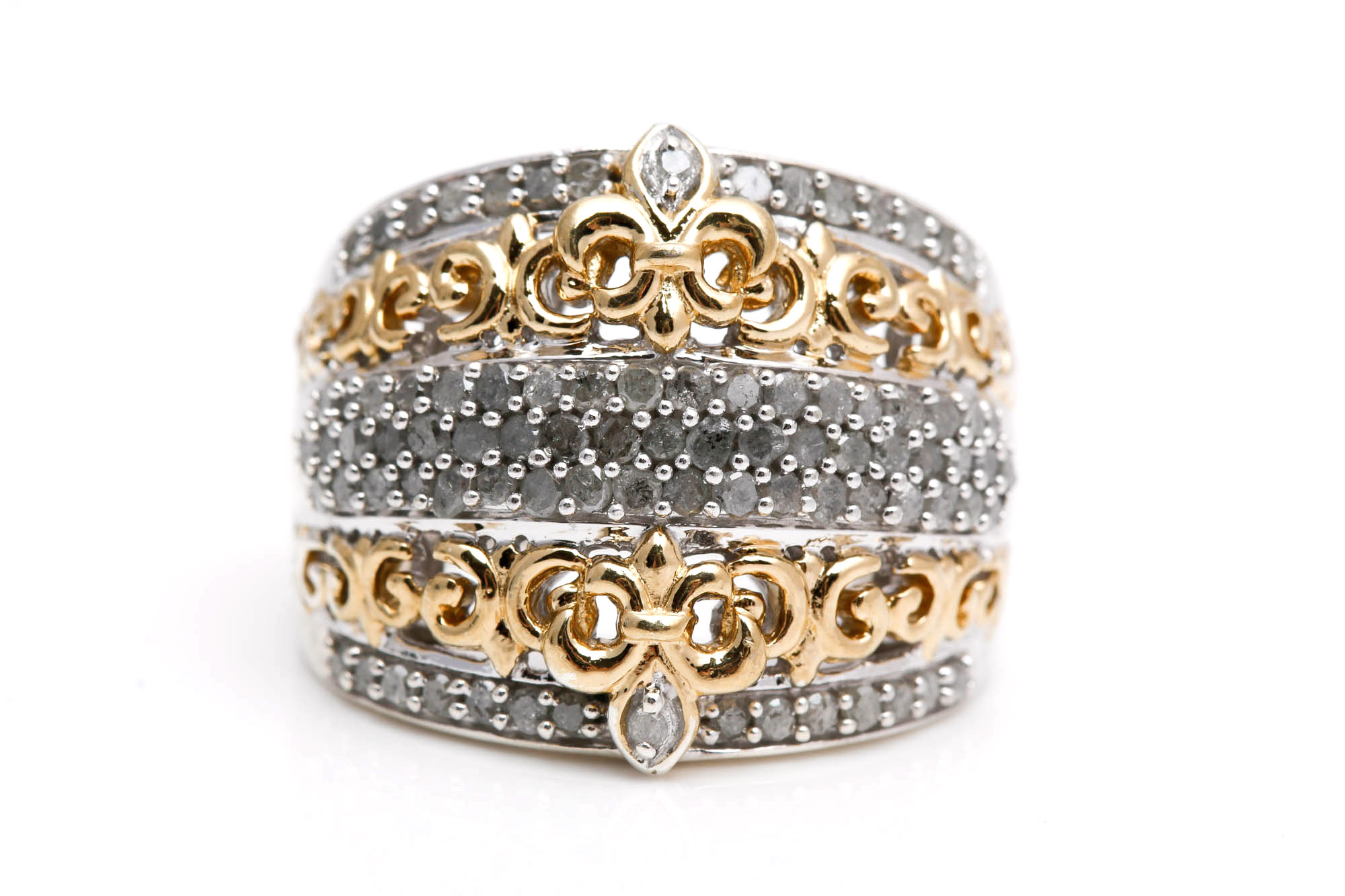 Sterling Silver Vermeil Accented 0.65 CTW Diamond Ring