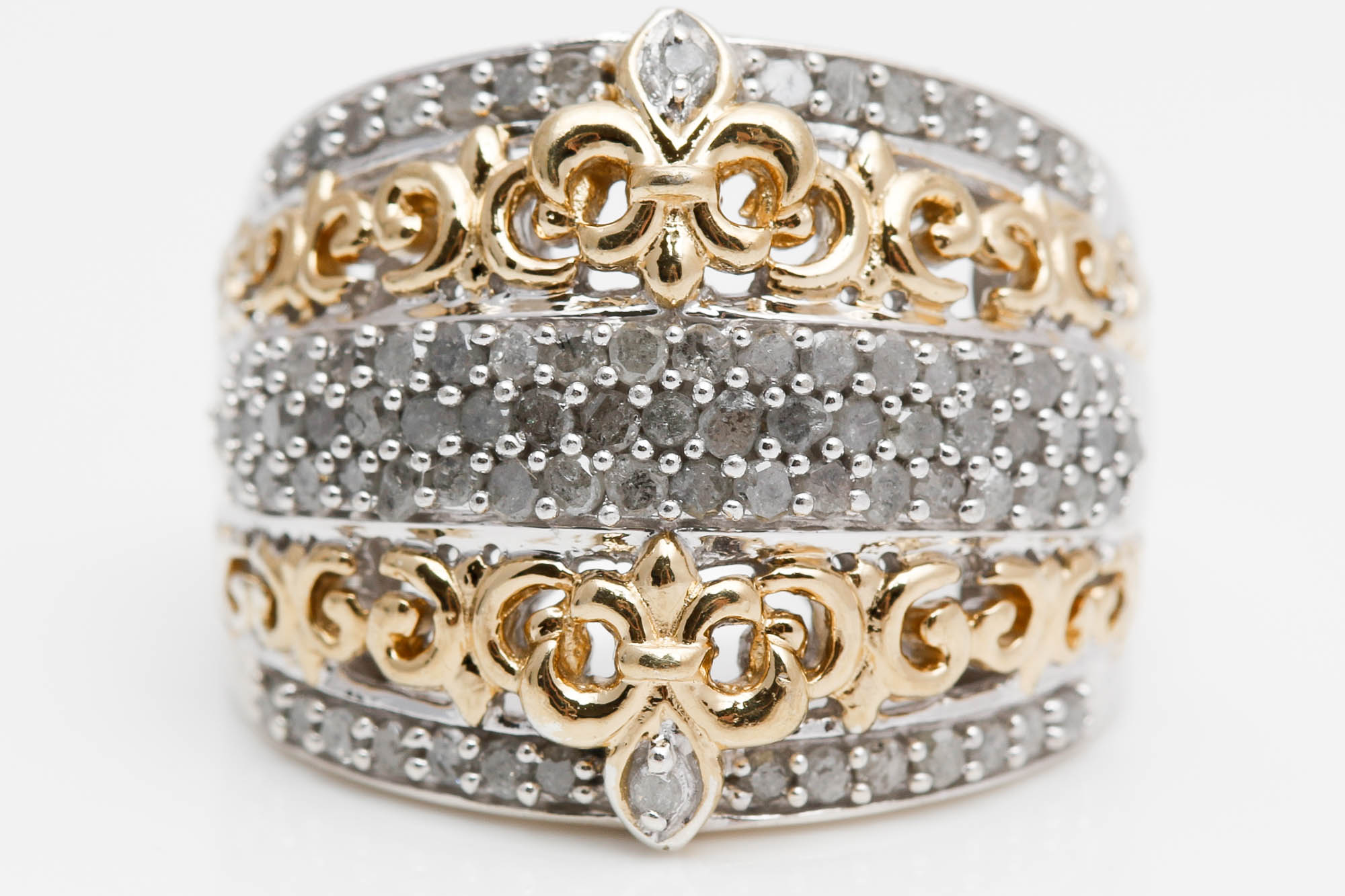 Sterling Silver Vermeil Accented 0.65 CTW Diamond Ring