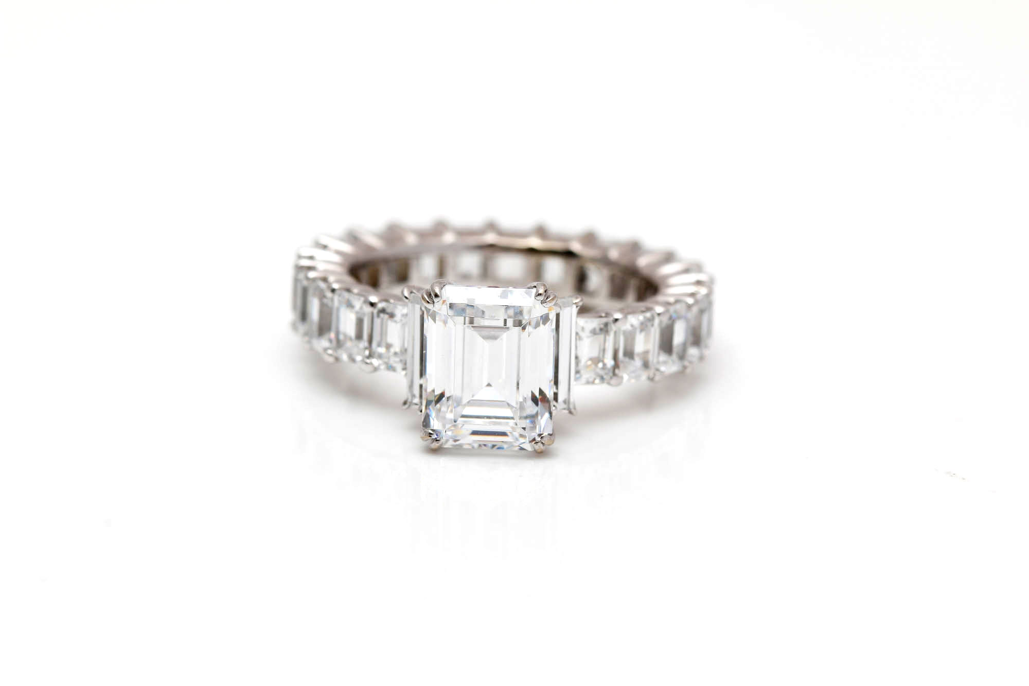14K White Gold Cubic Zirconia Engagement Ring