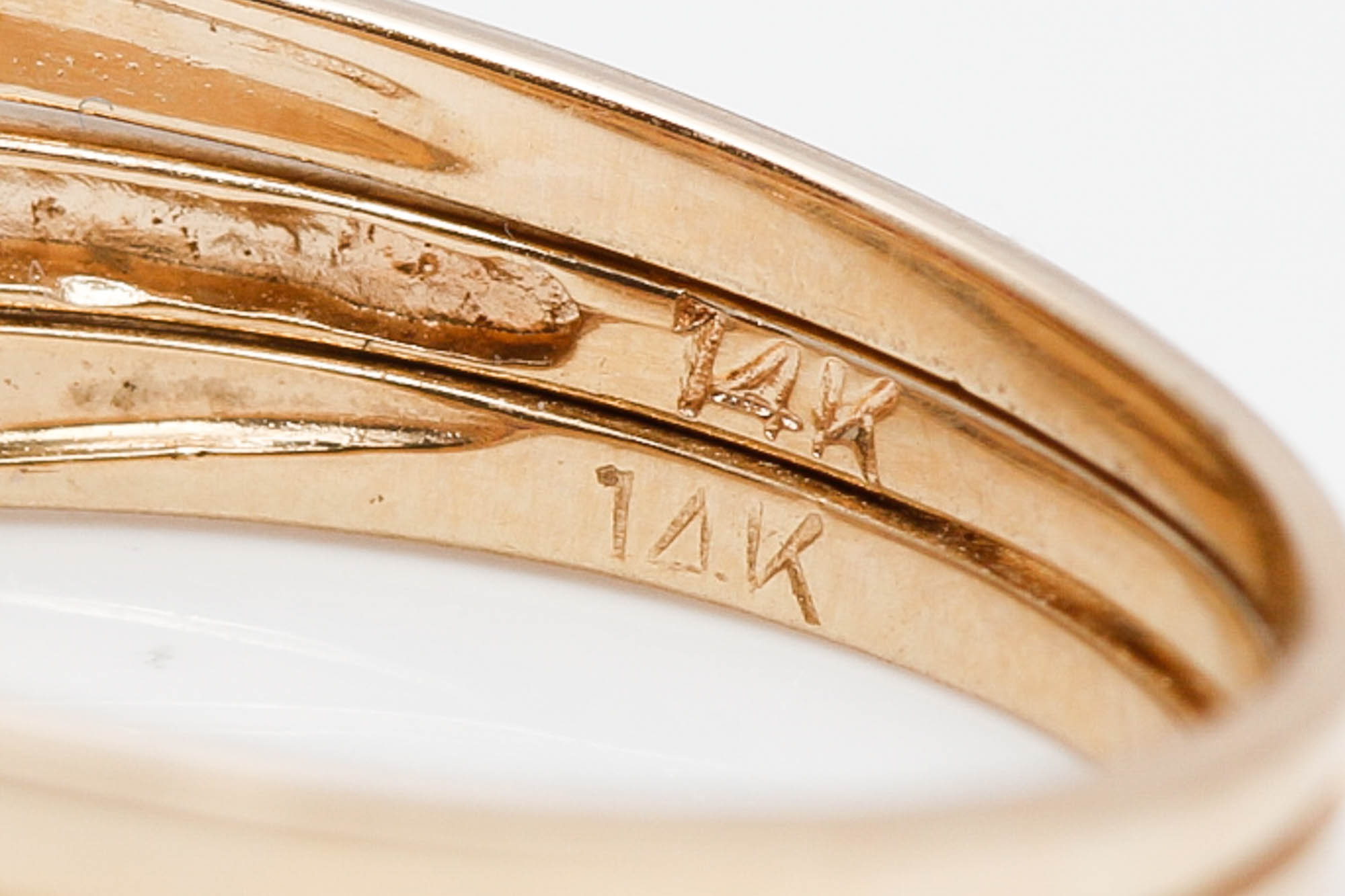 14K Yellow Gold Ruby Band and Diamond Enhancer