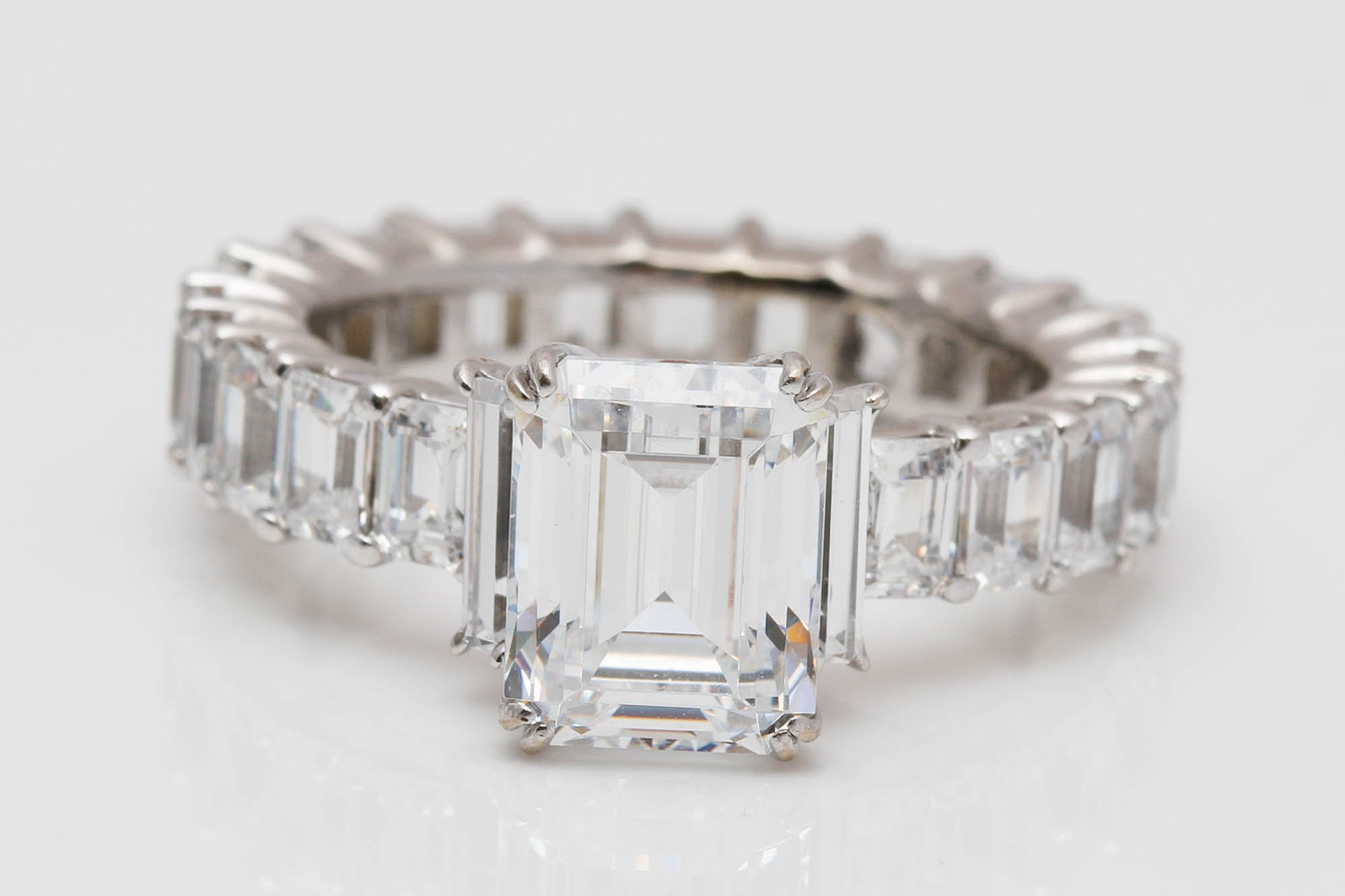 14K White Gold Cubic Zirconia Engagement Ring