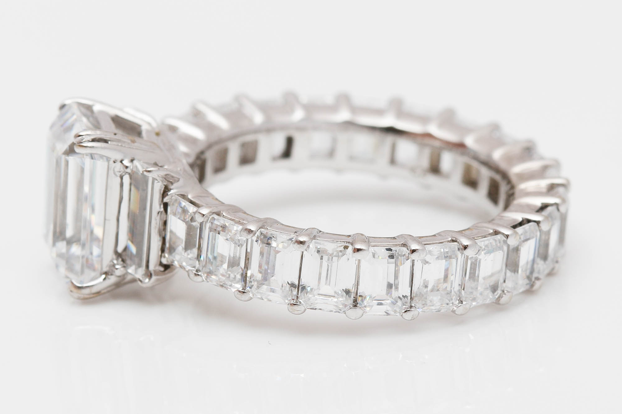 14K White Gold Cubic Zirconia Engagement Ring