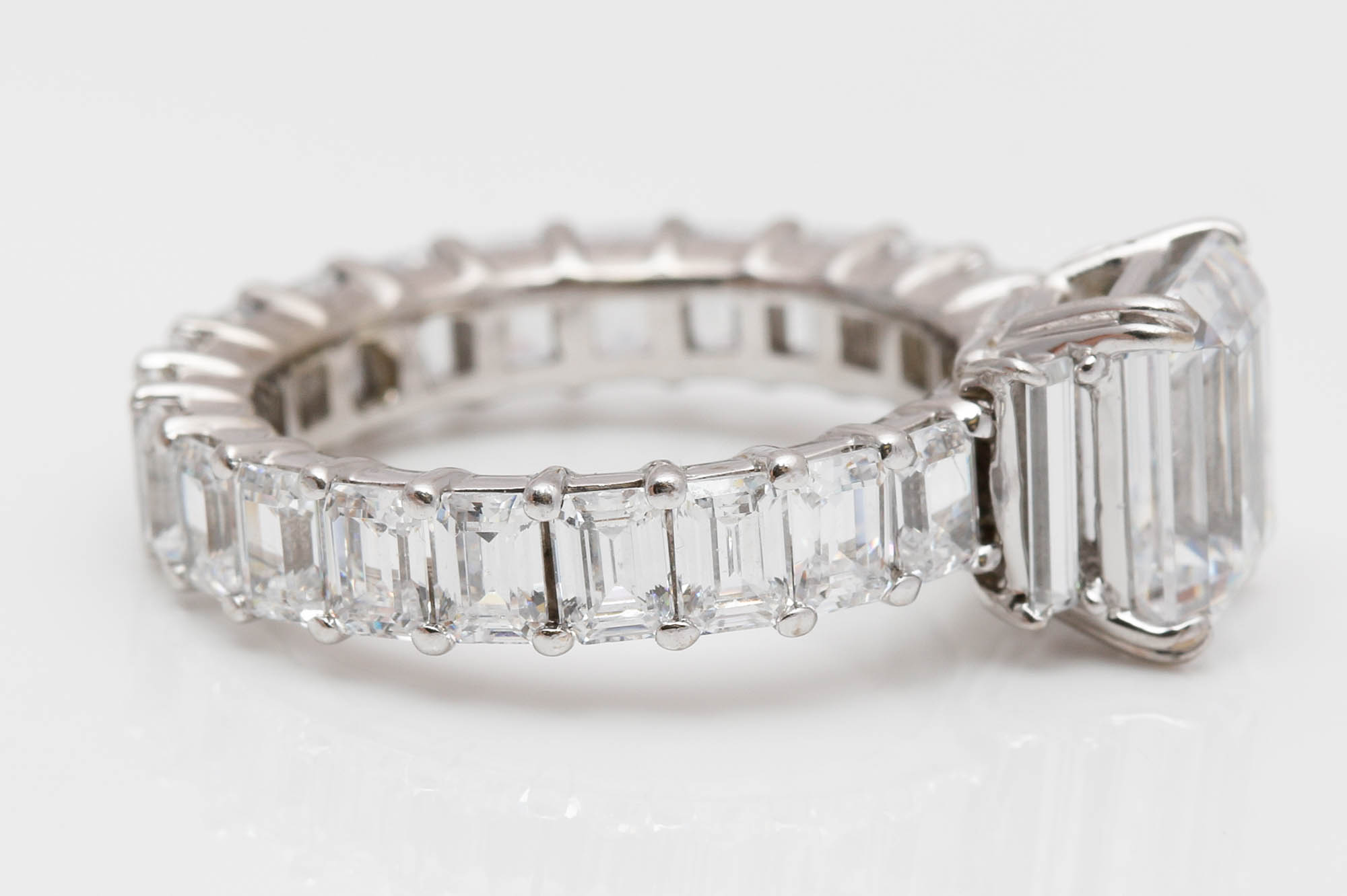 14K White Gold Cubic Zirconia Engagement Ring