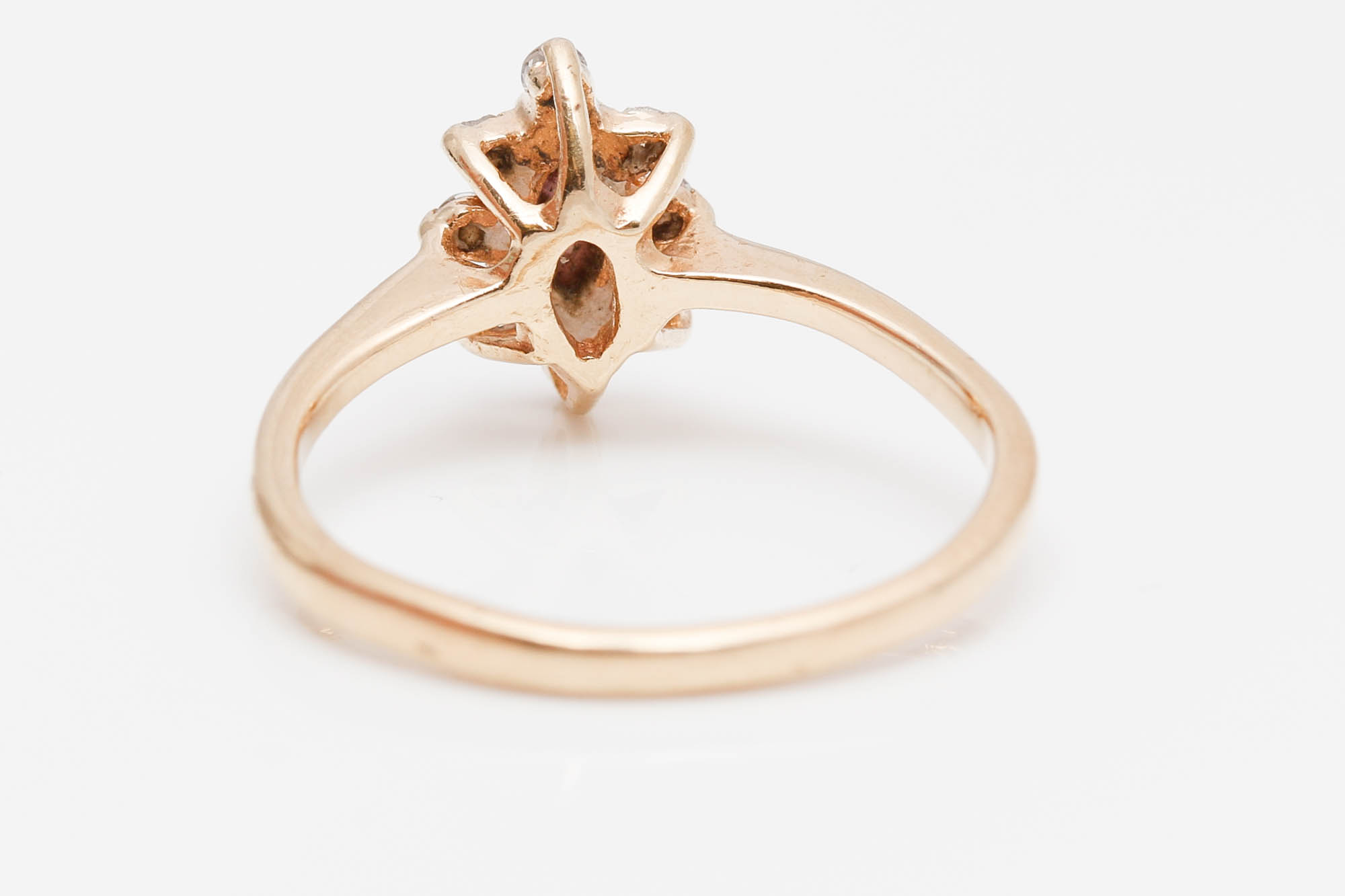 14K Yellow Gold Amethyst and Diamond Ring