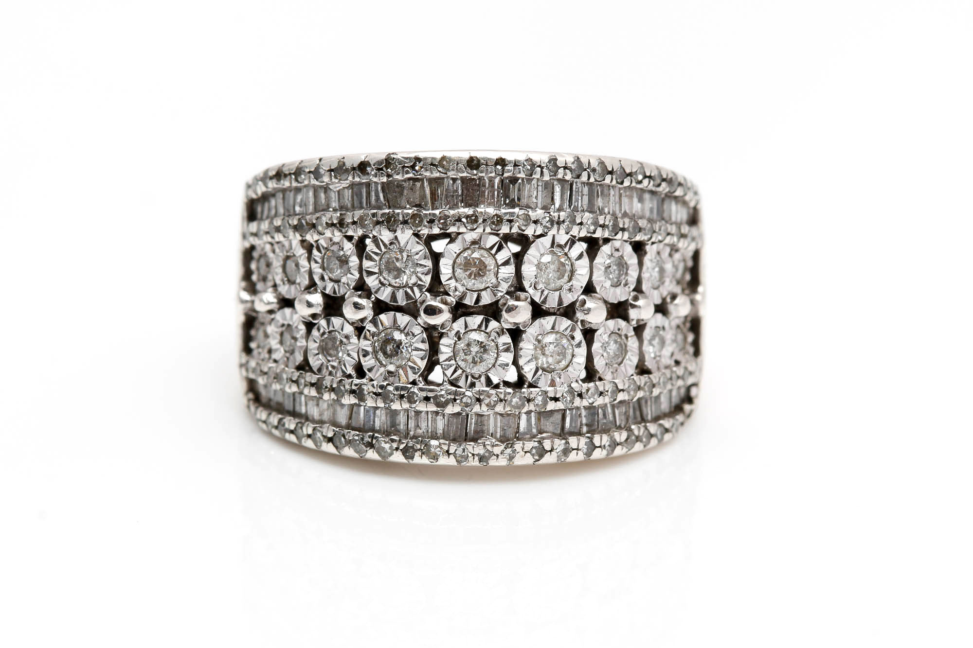 Sterling Silver 1.00 CTW Diamond Ring