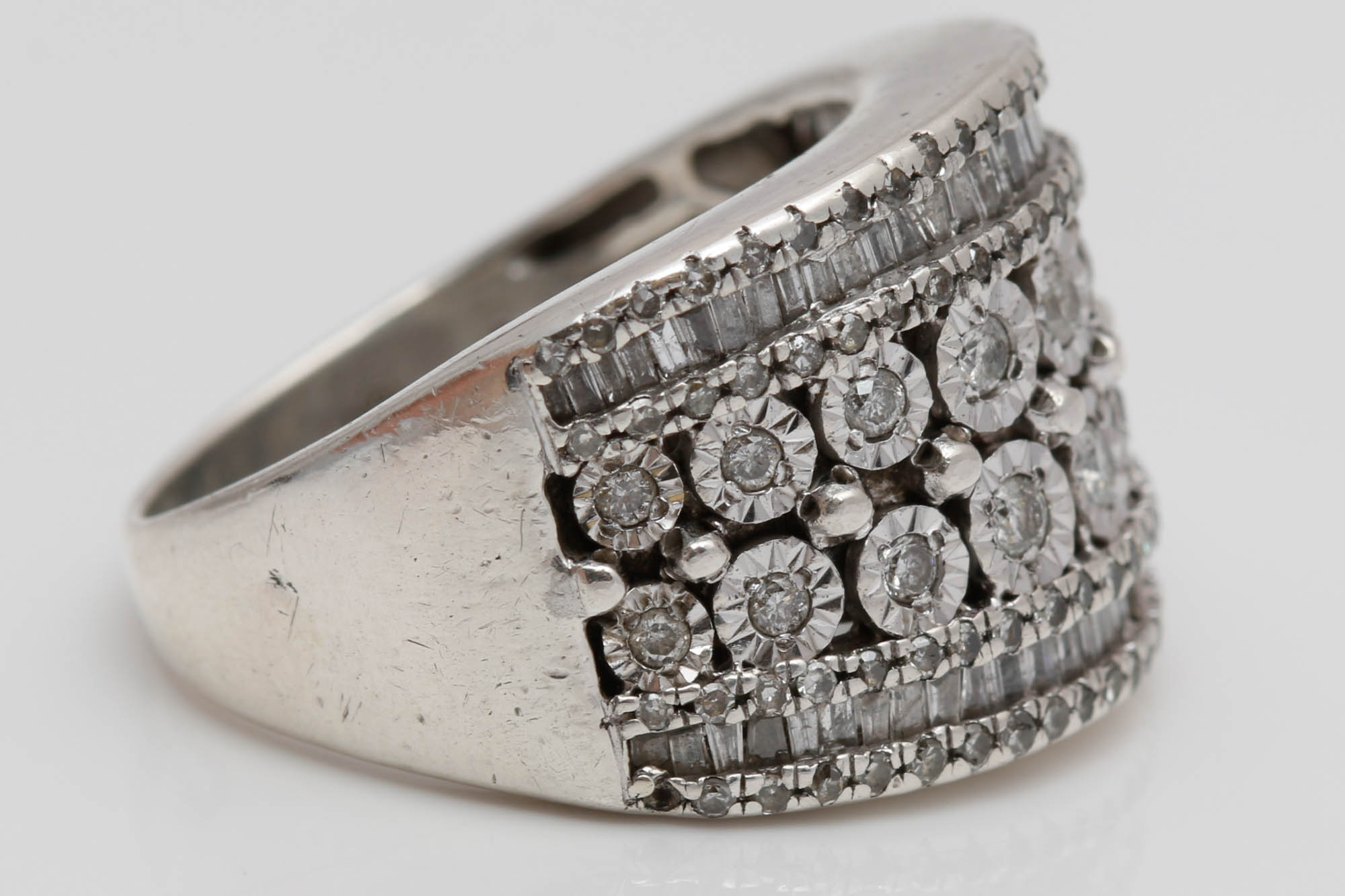 Sterling Silver 1.00 CTW Diamond Ring