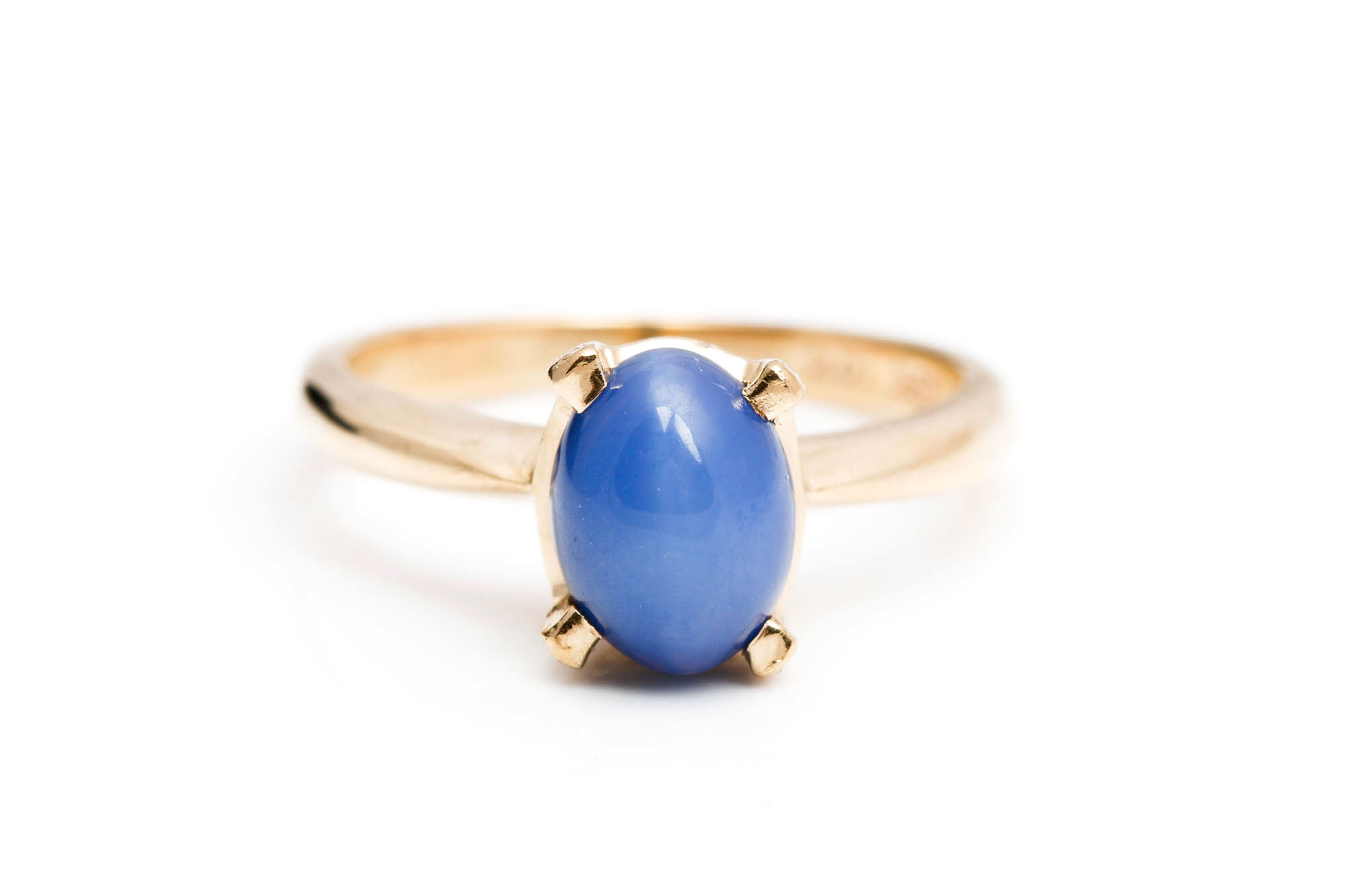 14K Yellow Gold Synthetic Star Sapphire Ring