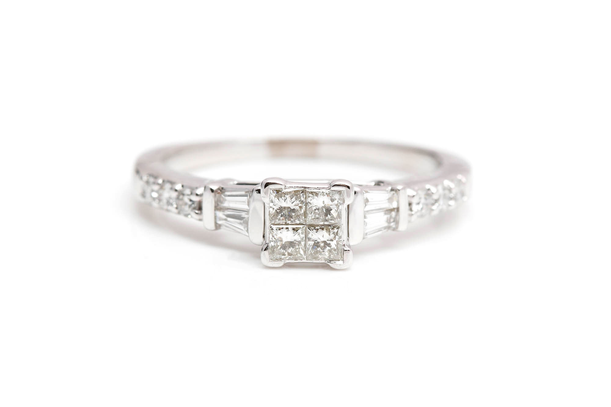 14K White Gold 0.67 CTW Diamond Engagement Ring