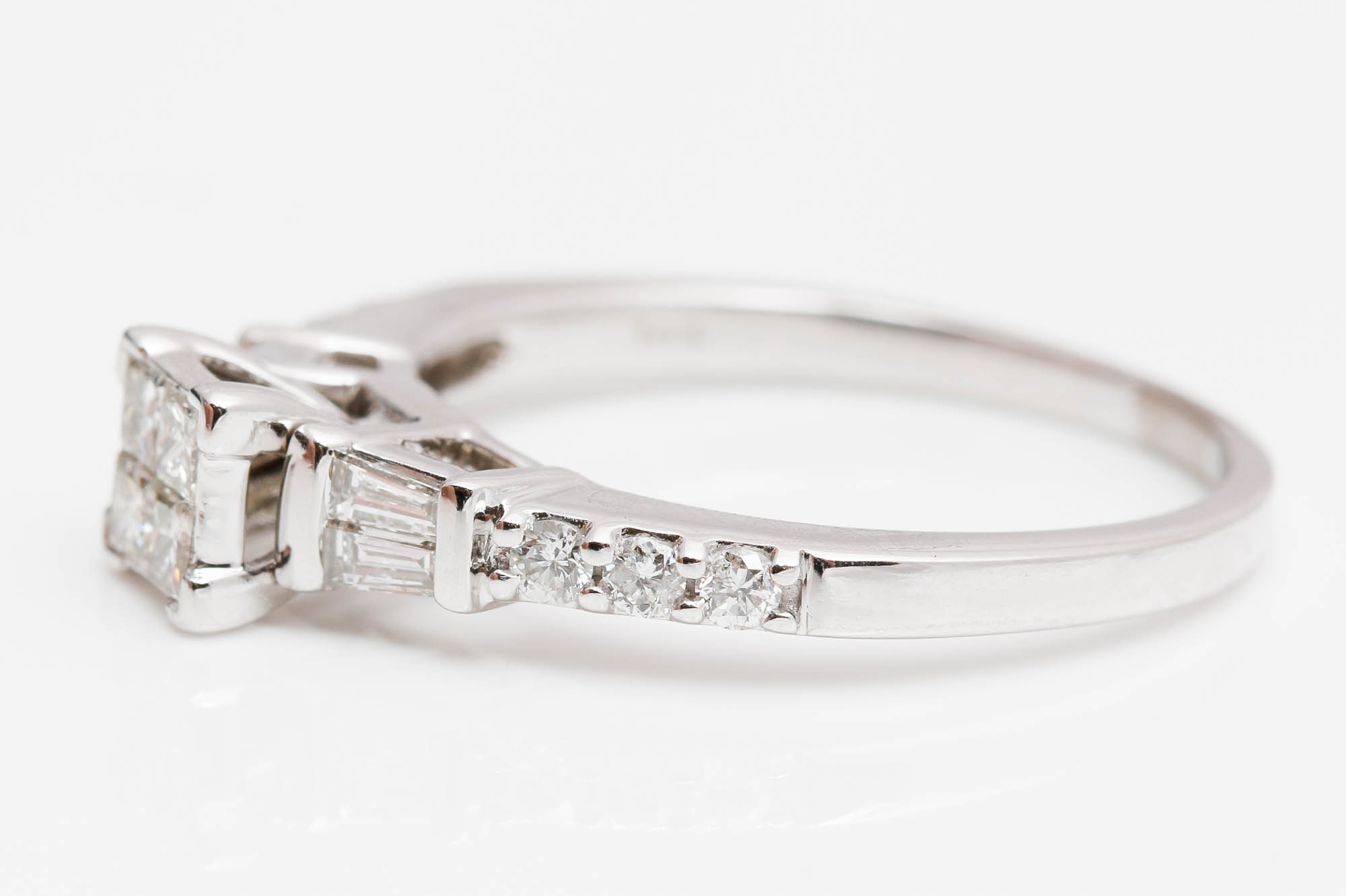 14K White Gold 0.67 CTW Diamond Engagement Ring