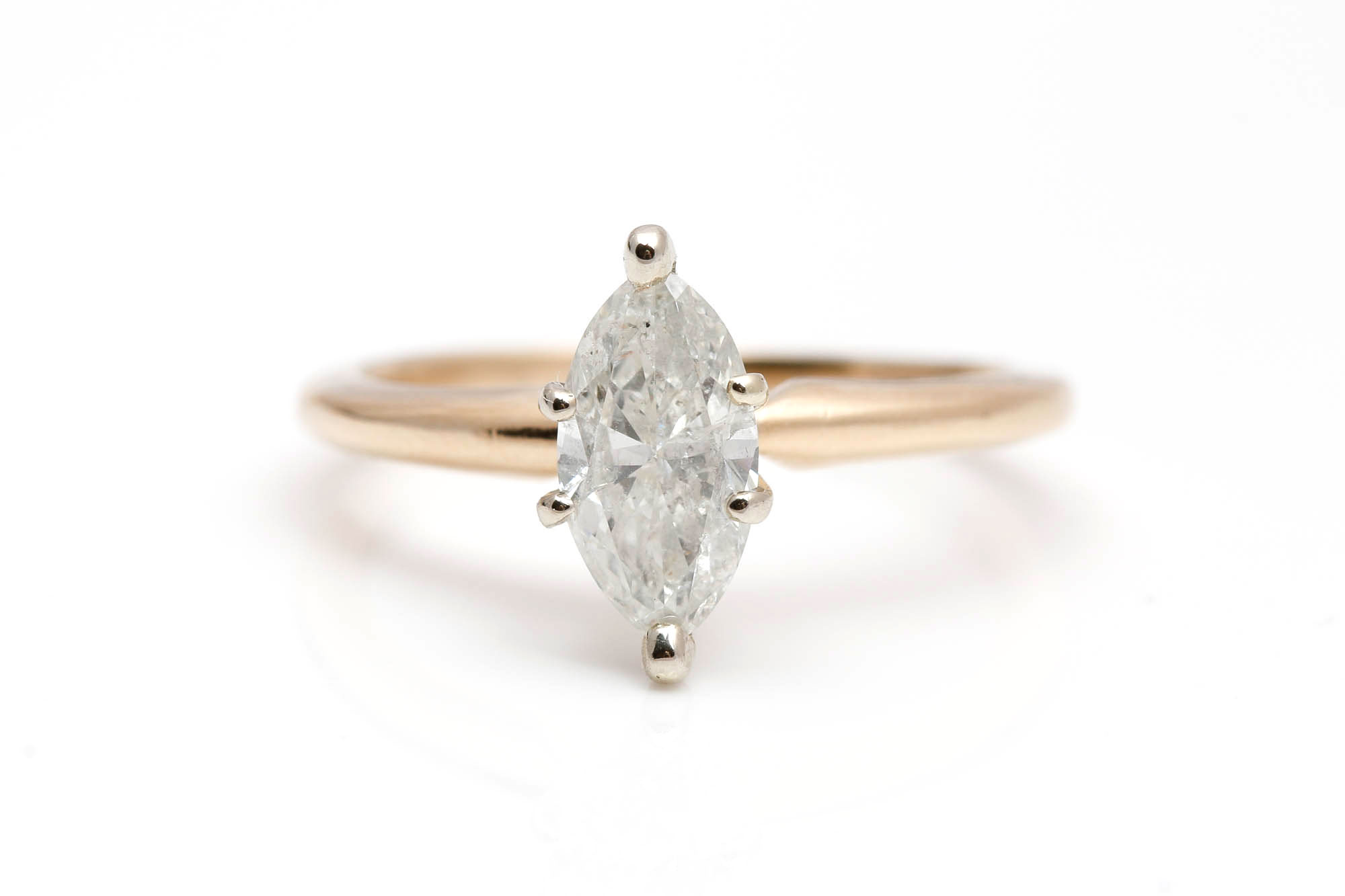 14K Yellow Gold 0.90 CT Diamond Solitaire Ring