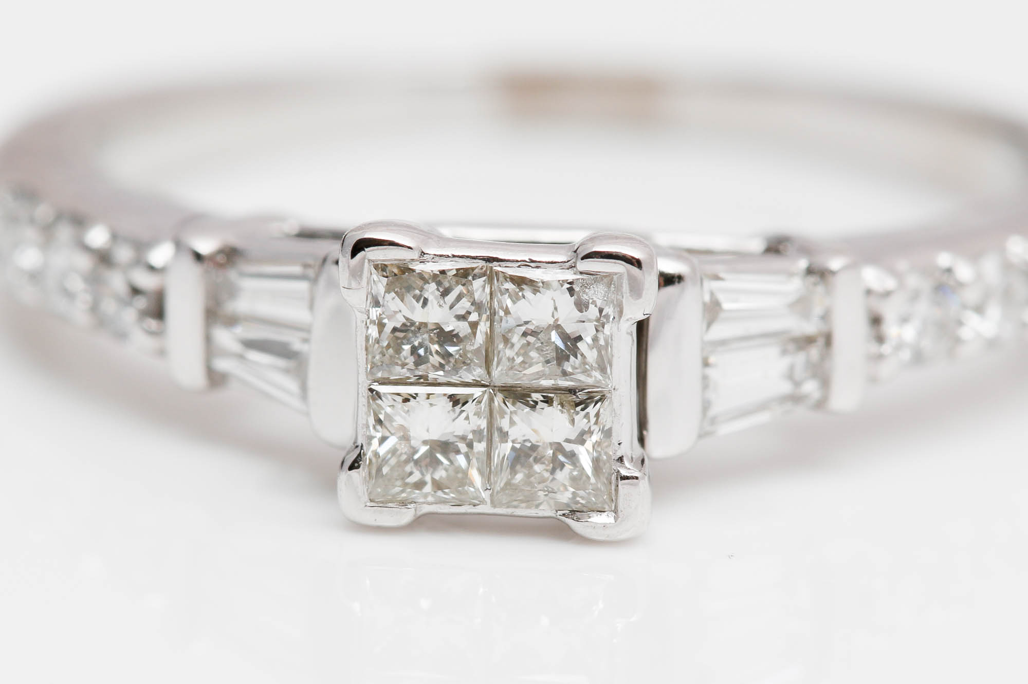 14K White Gold 0.67 CTW Diamond Engagement Ring