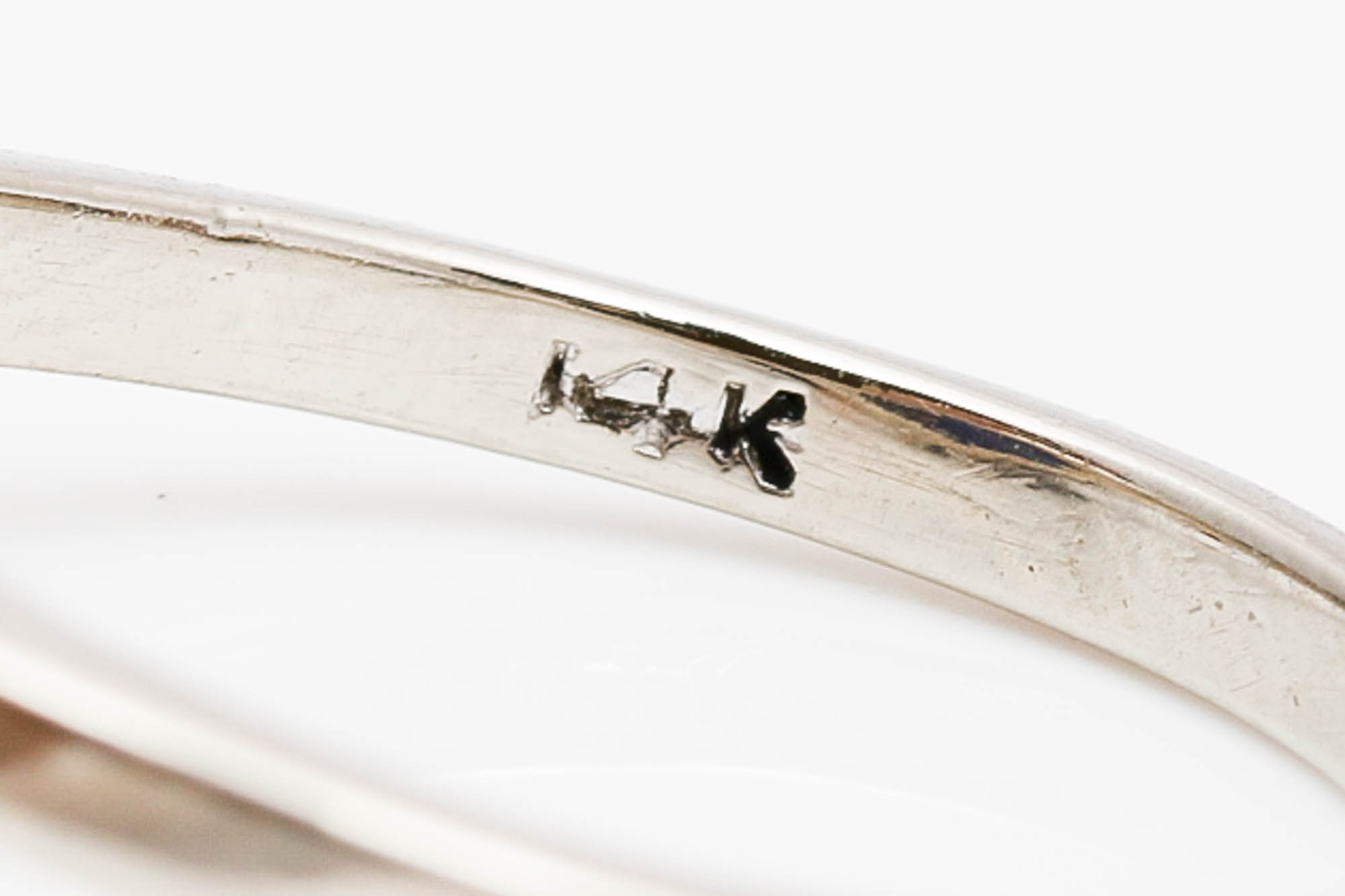 14K White Gold Synthetic Star Sapphire and Diamond Ring