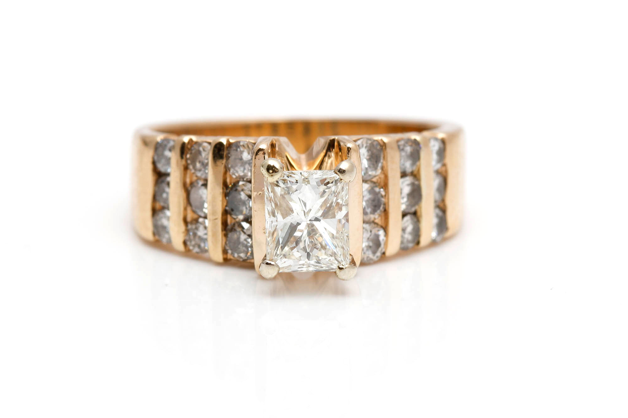 14K Yellow Gold 1.67 CTW Diamond Engagement Ring