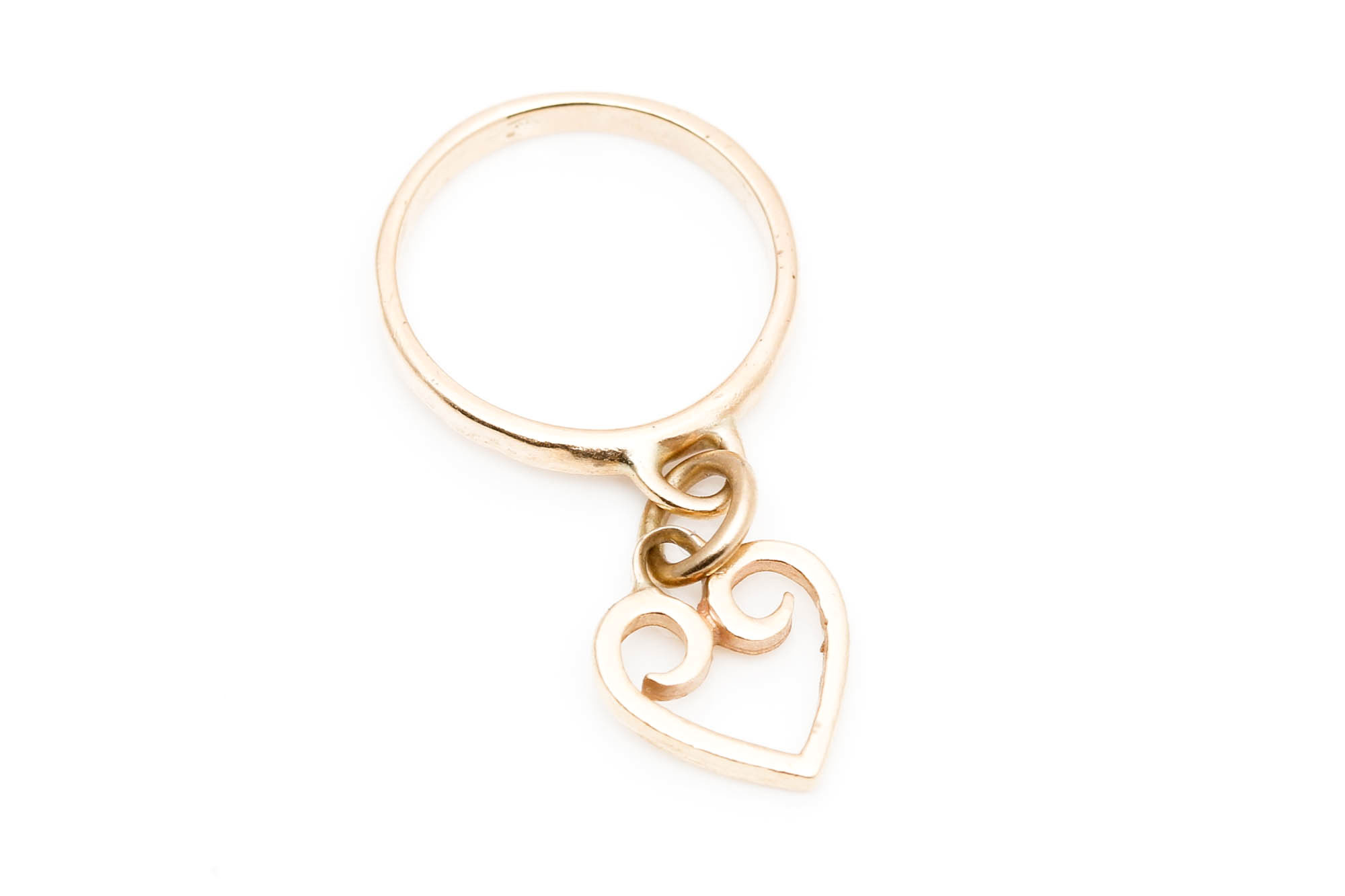 James Avery 14K Yellow Gold Heart Dangle Ring
