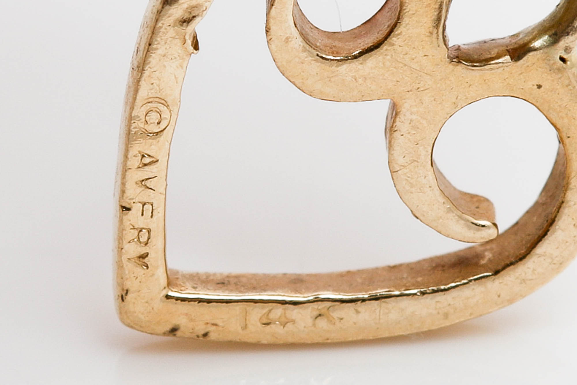 James Avery 14K Yellow Gold Heart Dangle Ring