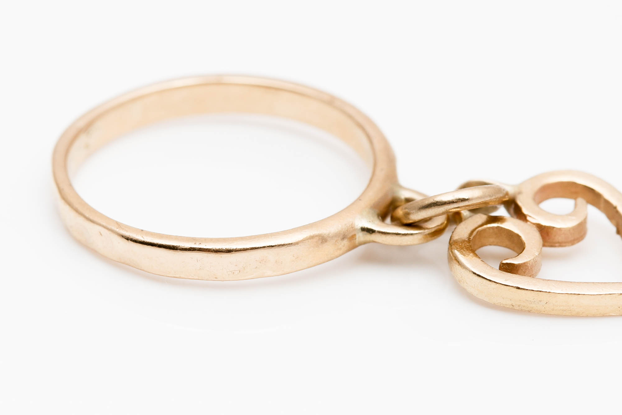 James Avery 14K Yellow Gold Heart Dangle Ring