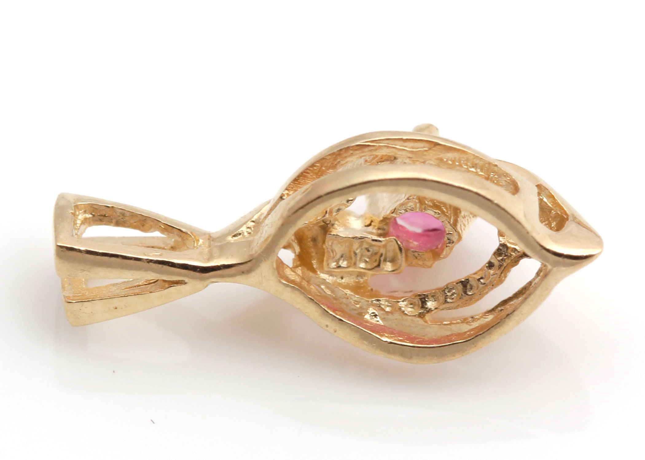 14K Yellow Gold Ruby Pendant