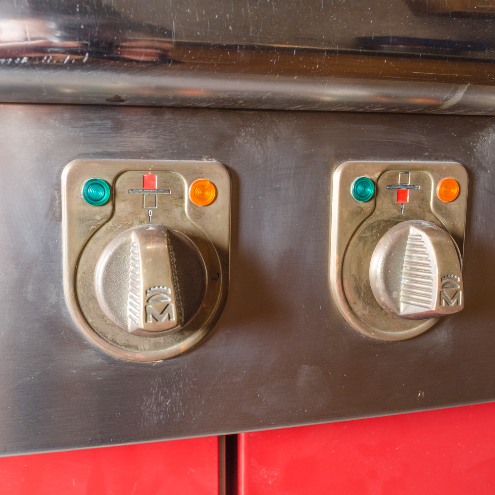 Impressive Custom-Made Molteni Stove, in Red Enamel