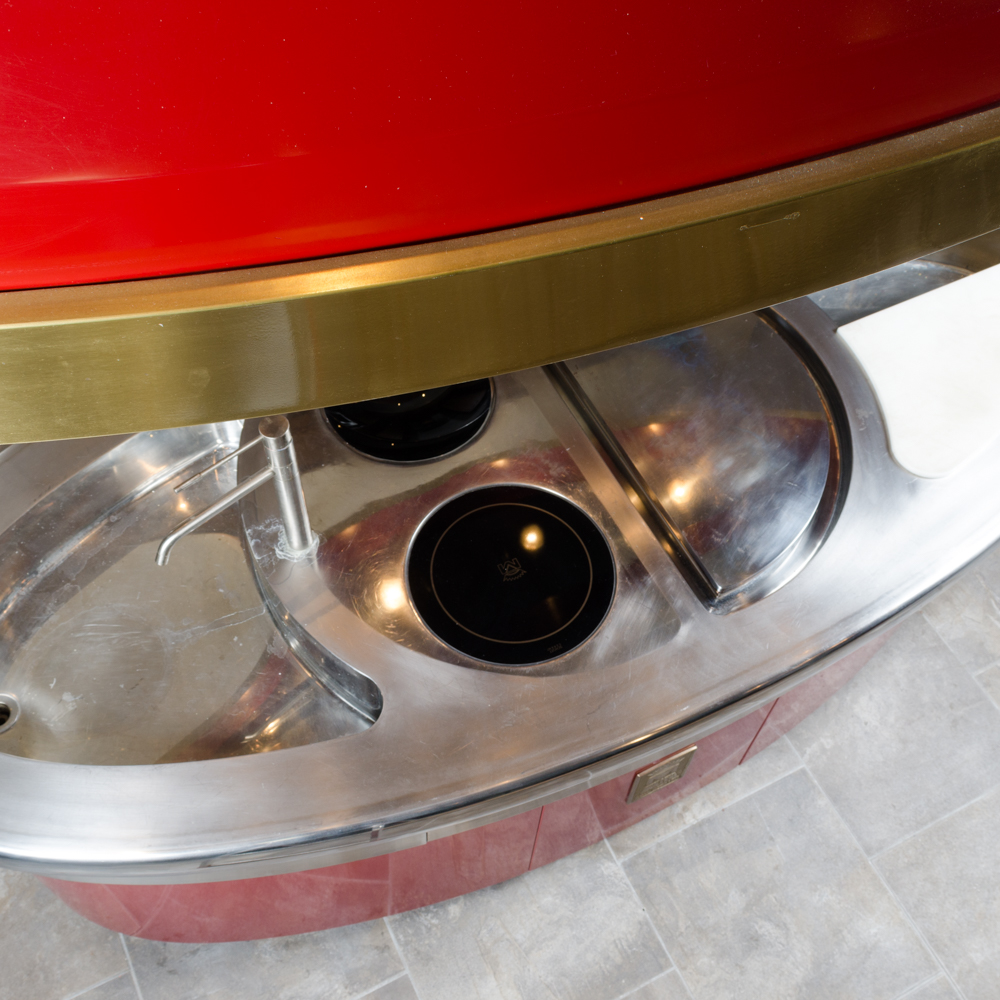Impressive Custom-Made Molteni Stove, in Red Enamel