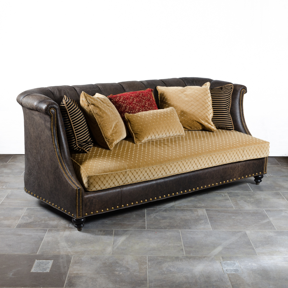 Contemporary Faux-Leather Sofa by Raymond Waites for Lane