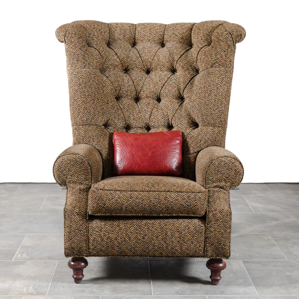 Contemporary Button-Tufted Wing Chair