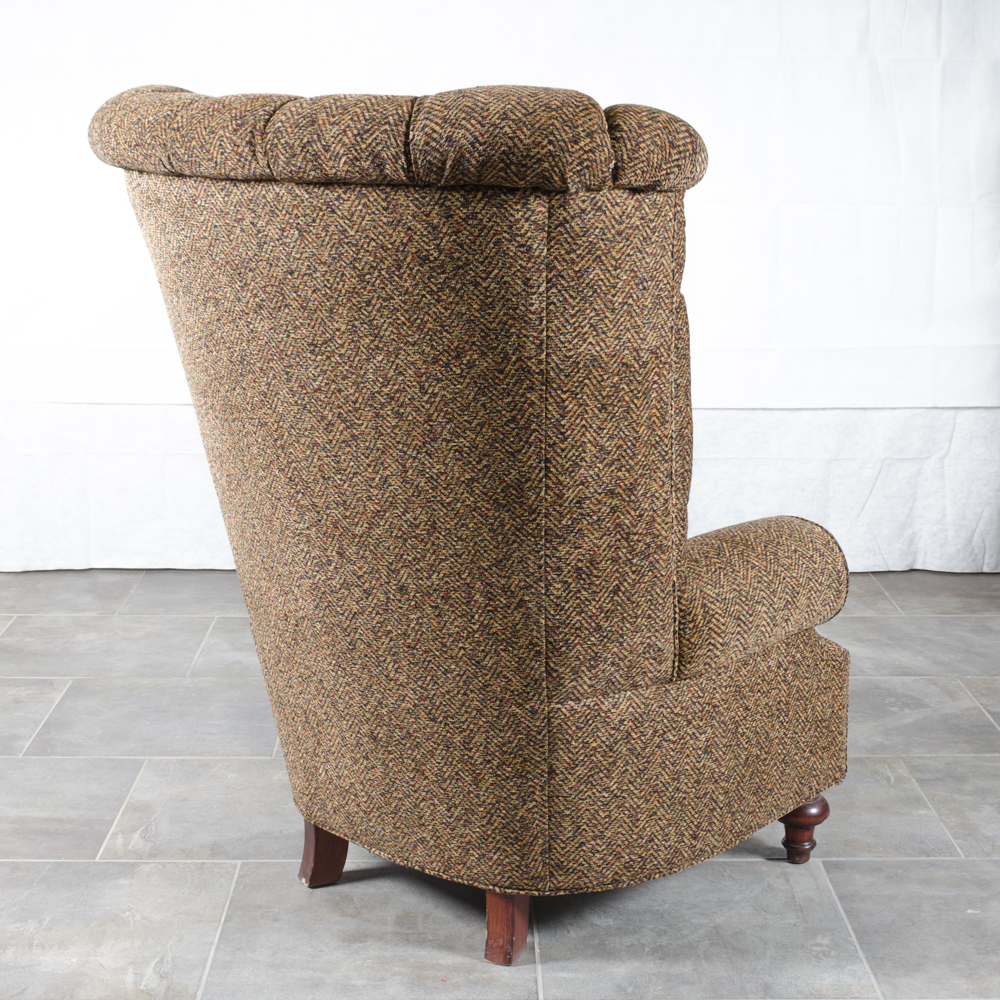 Contemporary Button-Tufted Wing Chair