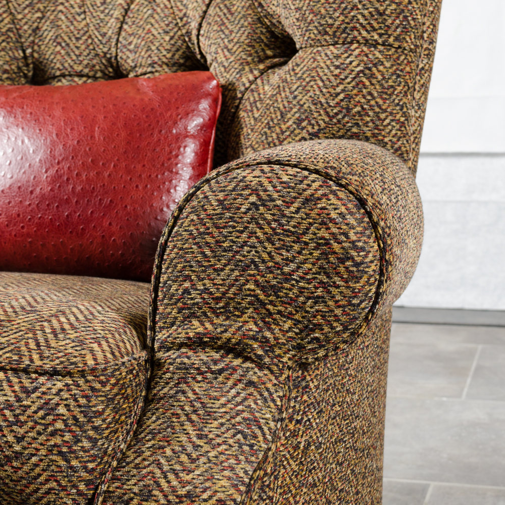 Contemporary Button-Tufted Wing Chair
