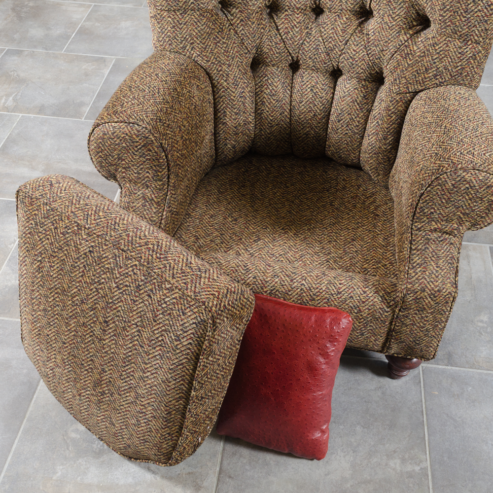 Contemporary Button-Tufted Wing Chair