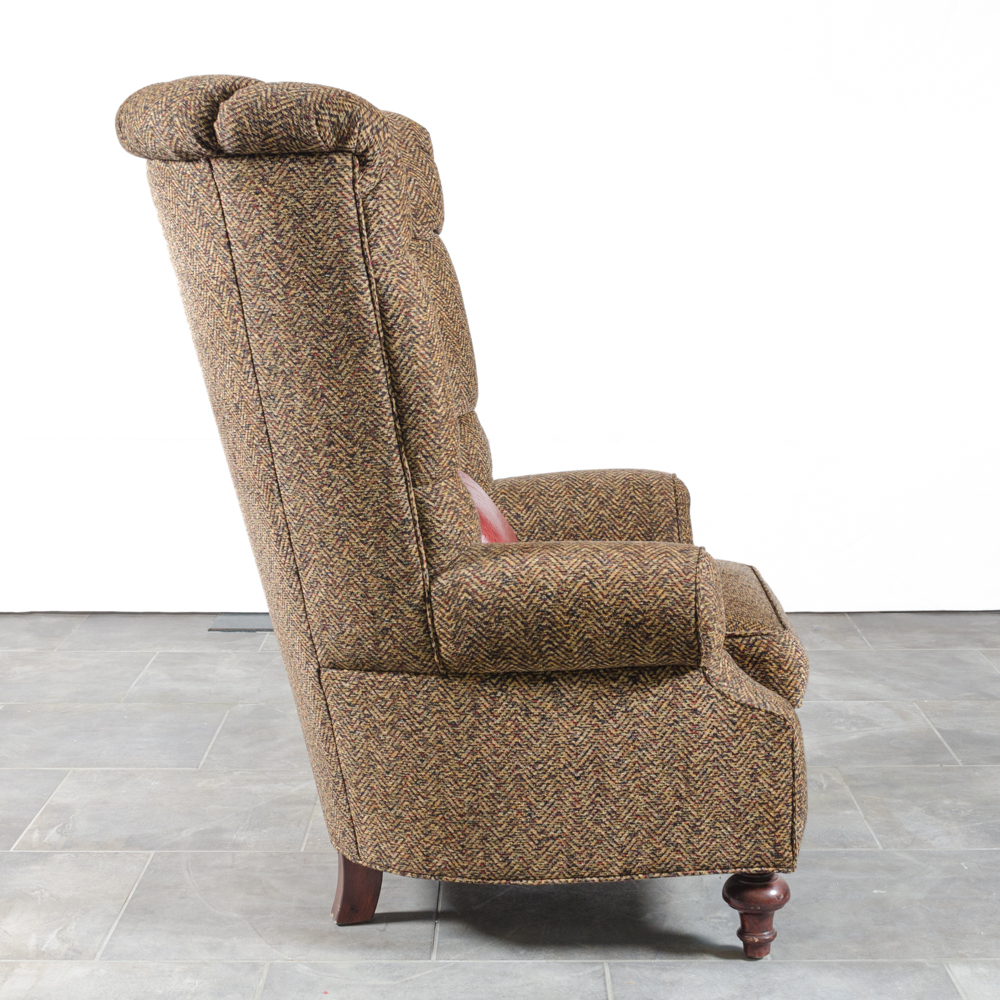 Contemporary Button-Tufted Wing Chair