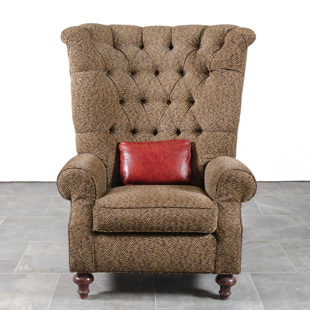 Contemporary Button-Tufted Wing Chair
