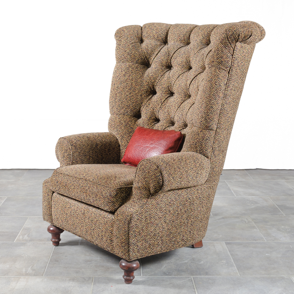 Contemporary Button-Tufted Wing Chair