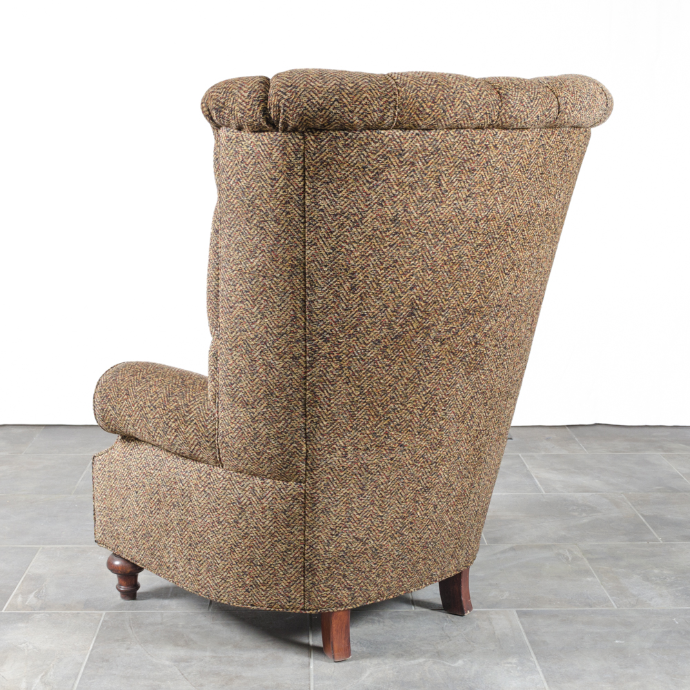 Contemporary Button-Tufted Wing Chair