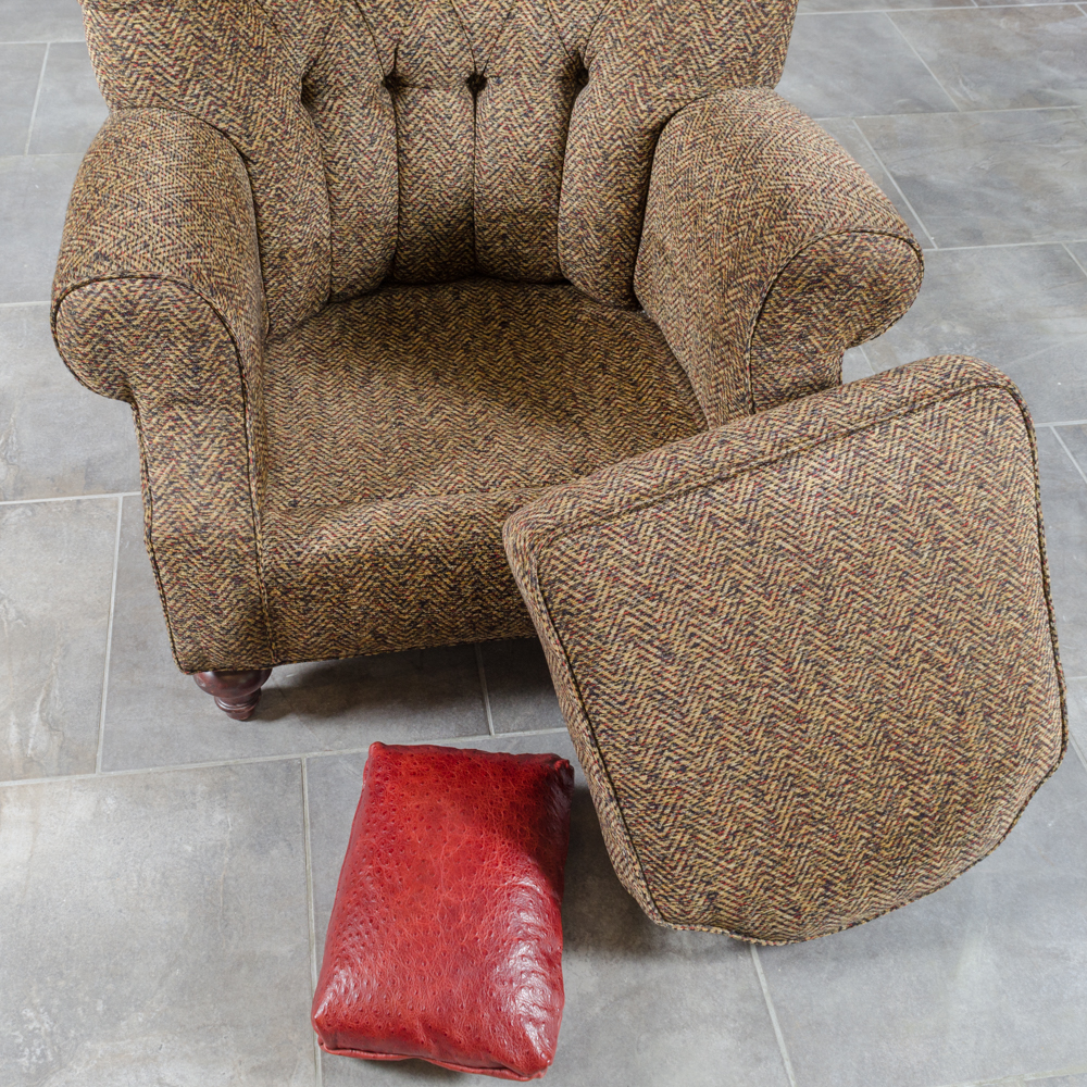 Contemporary Button-Tufted Wing Chair